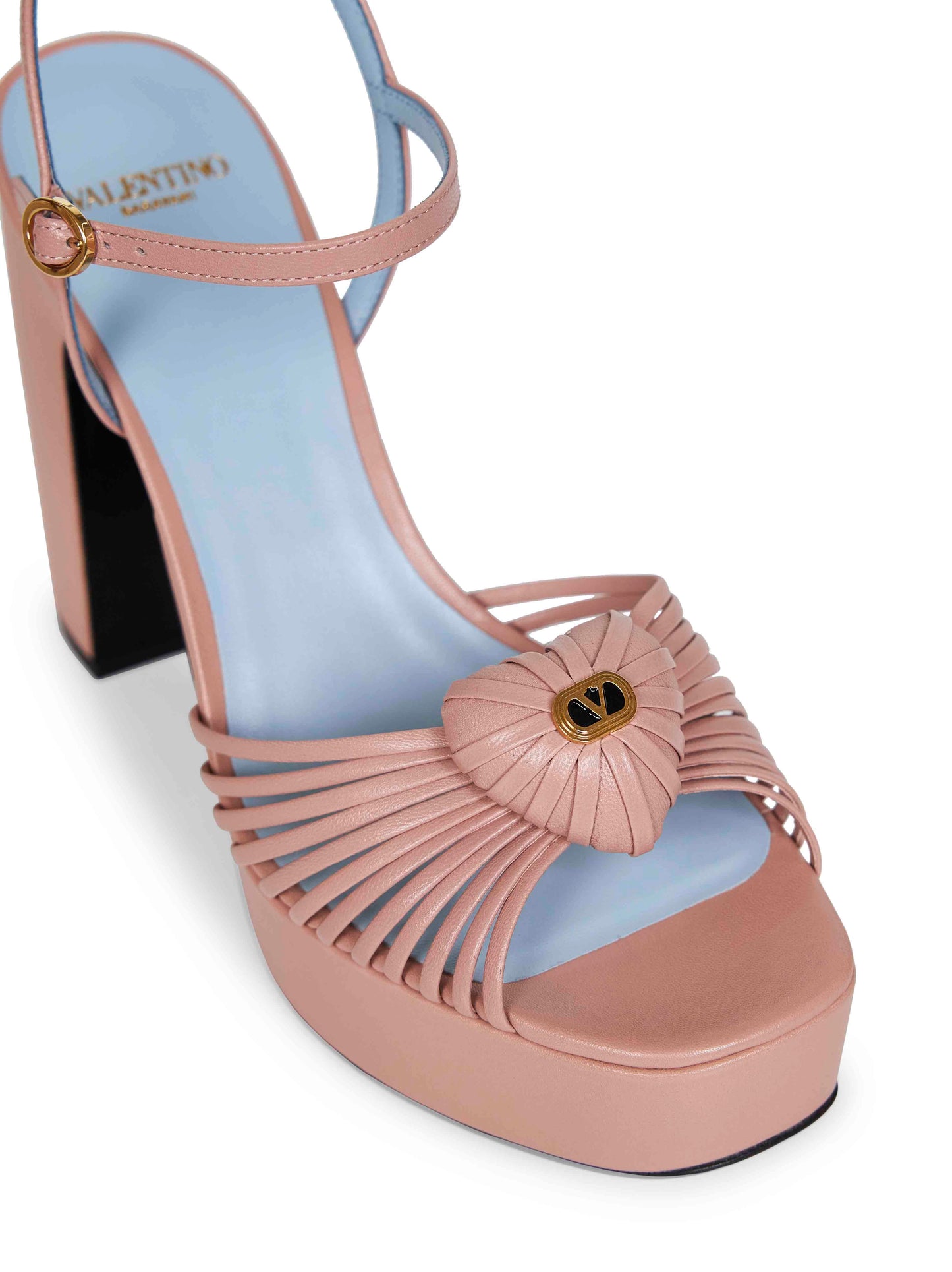 Valentino Garavani Women Light Phard Kidskin Coeur Royal Platform Sandals VALENTINO GARAVANI