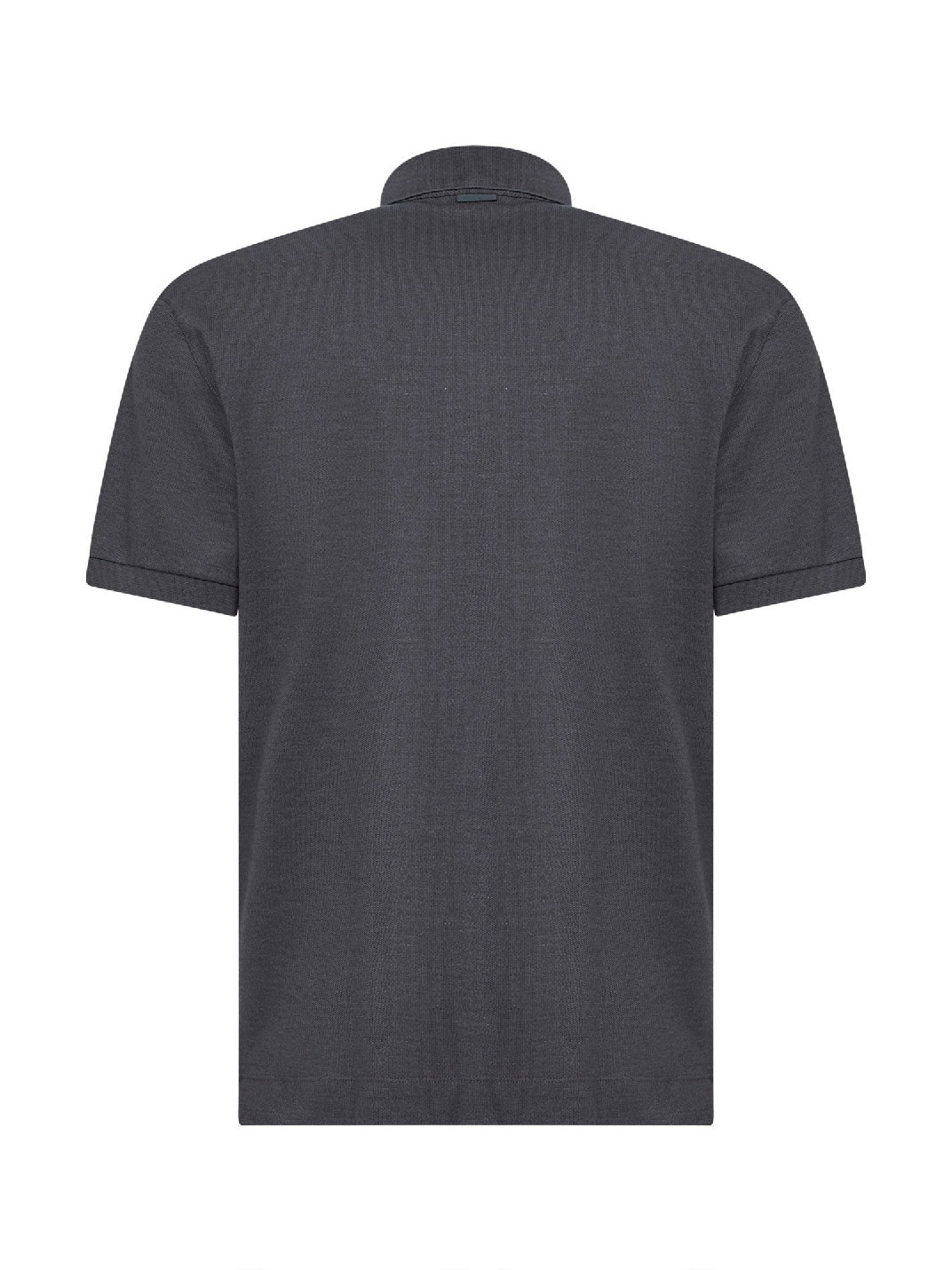 Zegna Men Grey Cotton And Silk Pique Polo Shirt ZEGNA