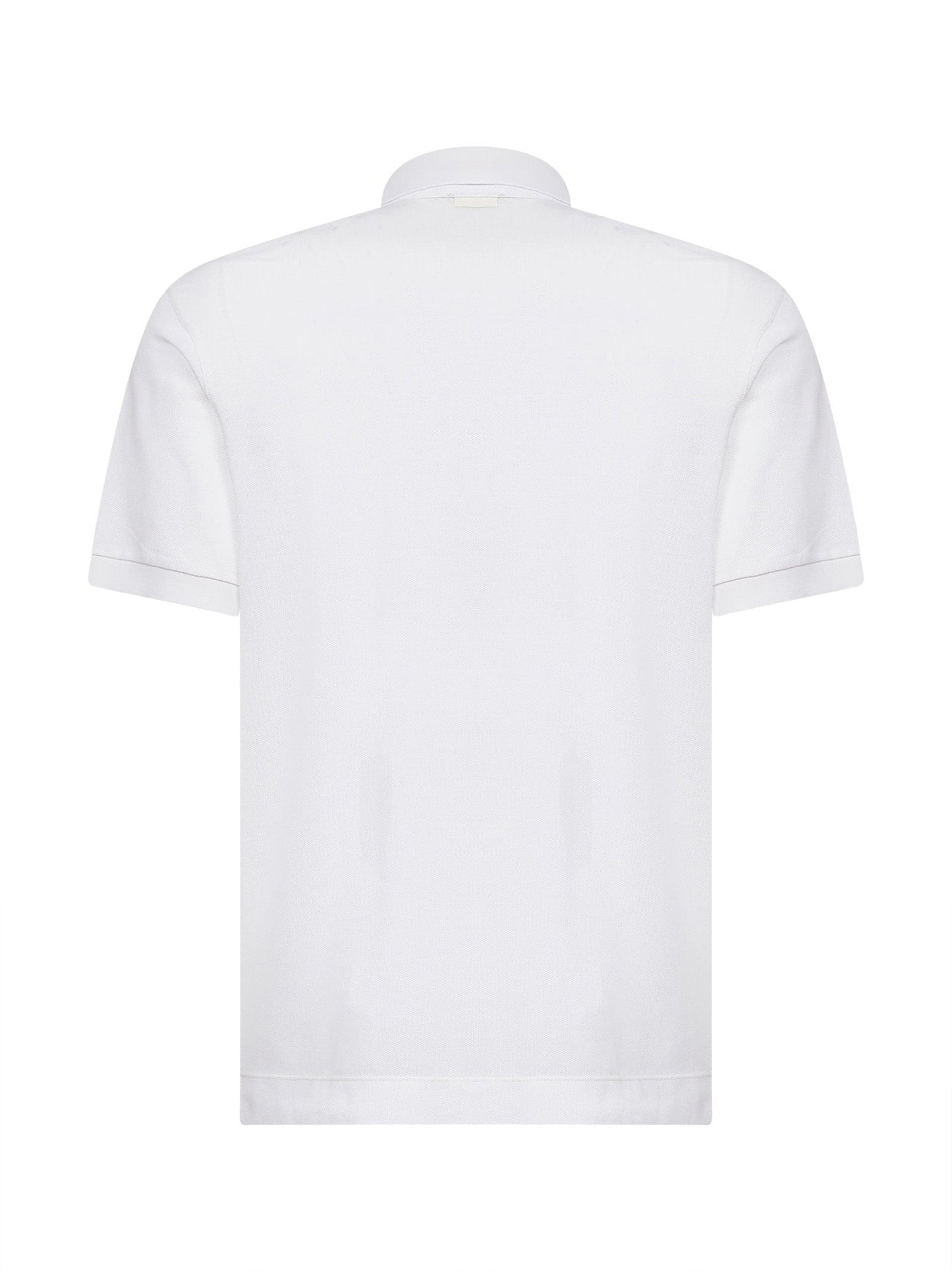 Zegna Men White Cotton And Silk Pique Polo Shirt ZEGNA