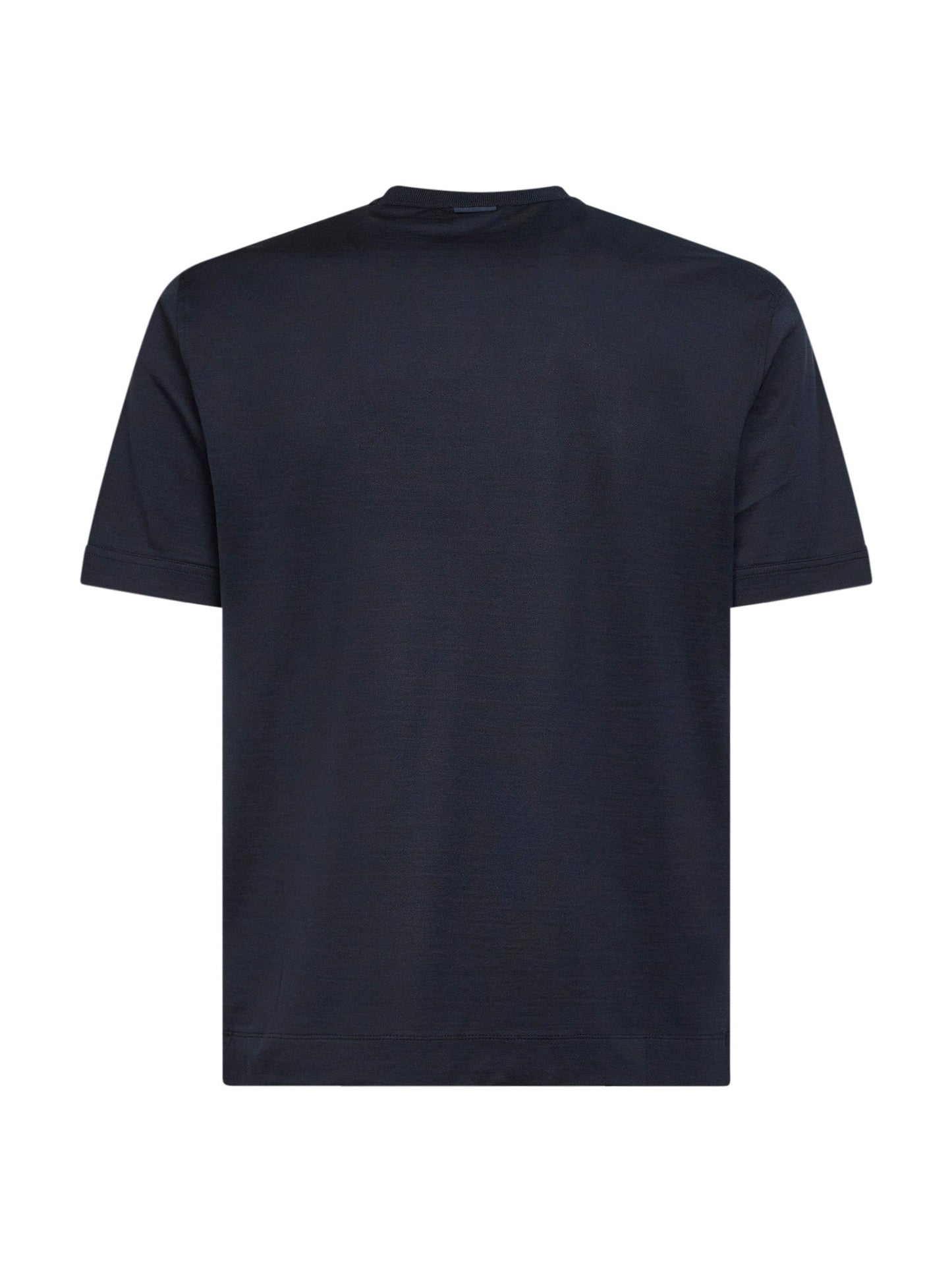 Zegna Men Navy Blue Cotton And Silk Leggerissimo T-Shirt ZEGNA