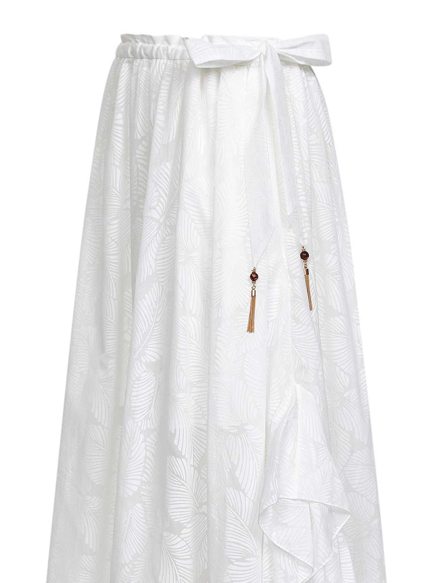 Zimmermann Women Ivory Printed Cotton Blend Daylight Maxi Skirt ZIMMERMANN
