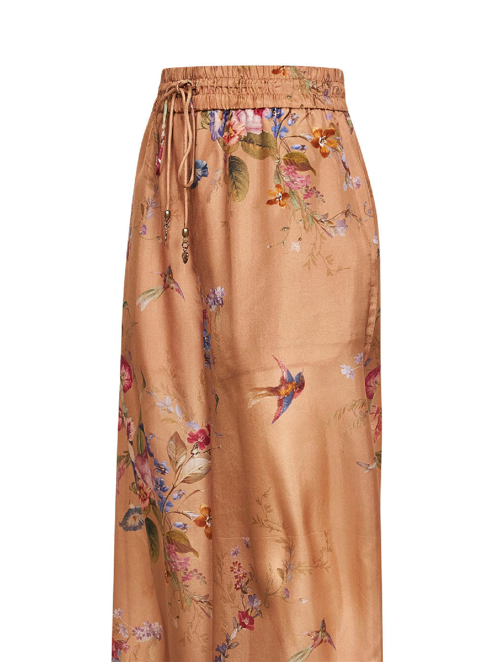 Zimmermann Women Floral-Print Beige Silk Habotai Patience Trousers ZIMMERMANN