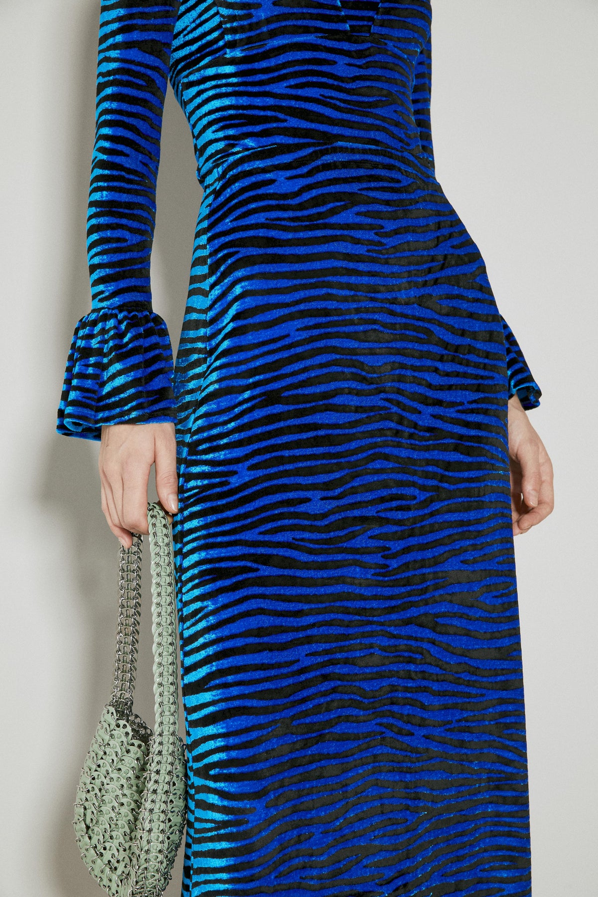 Rabanne Women Velvet Zebra Print Skirt PACO RABANNE