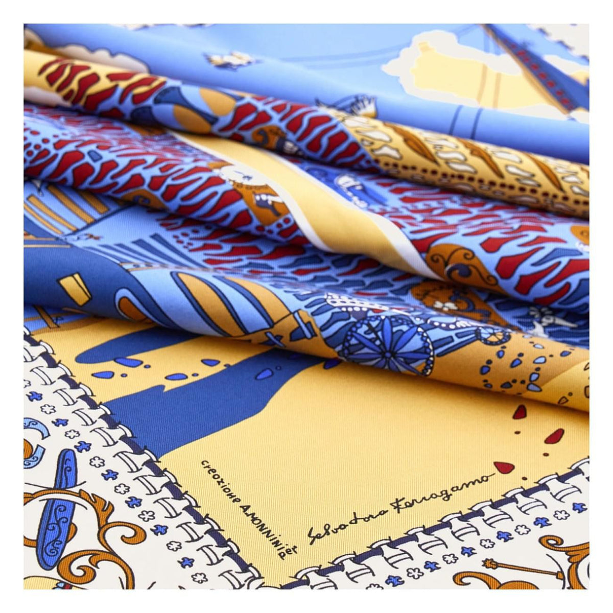 Ferragamo Women Palazzo Spini Feroni Print Silk Foulard FERRAGAMO