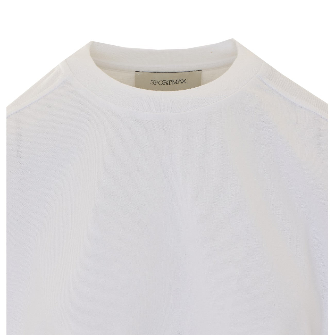 Sportmax Women Palmas Crop T-Shirt With Embroidered Pearls SPORTMAX