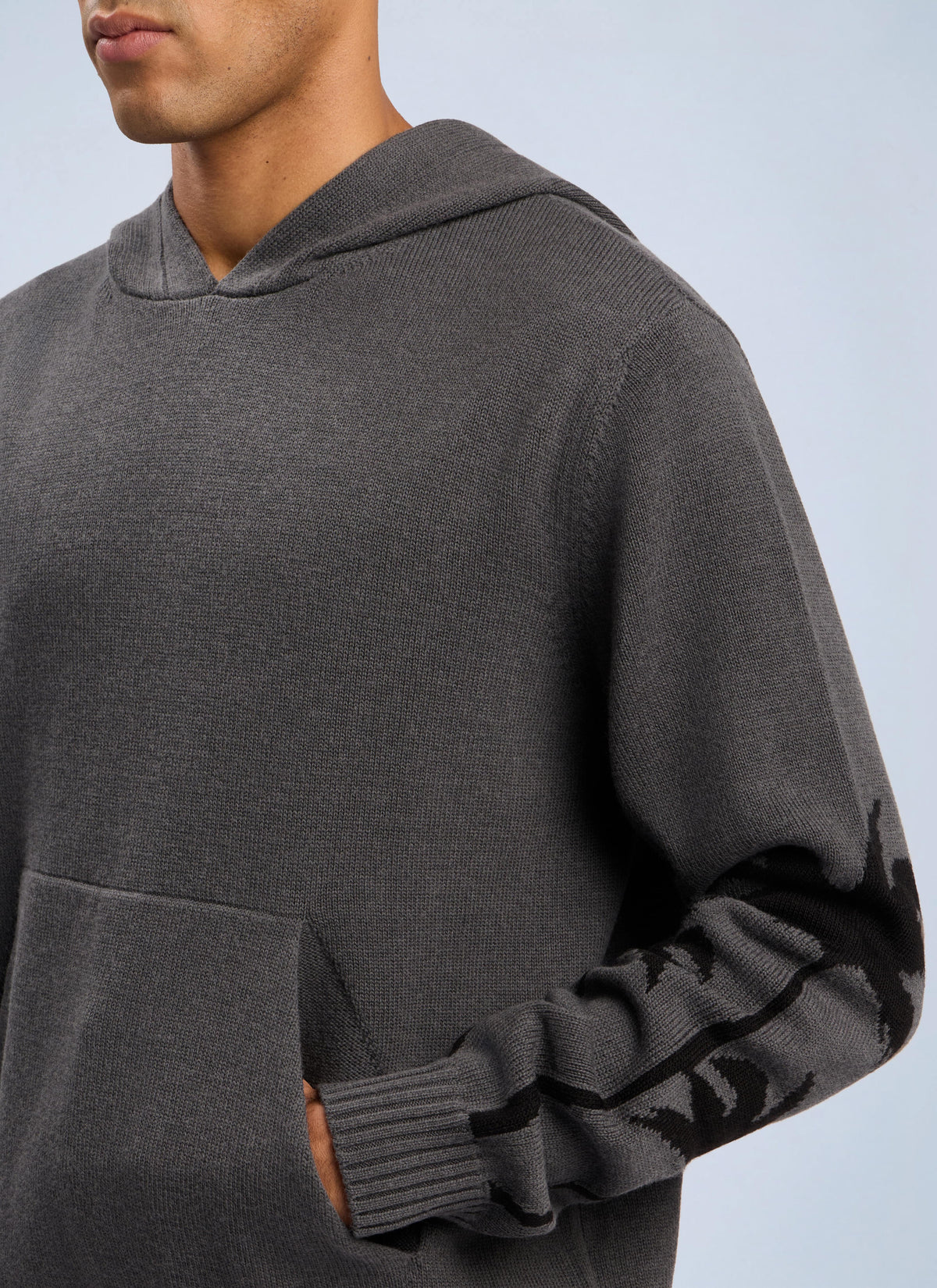 Palm Angels Men Back Palms Knit Hooded Sweatshirt PALM ANGELS