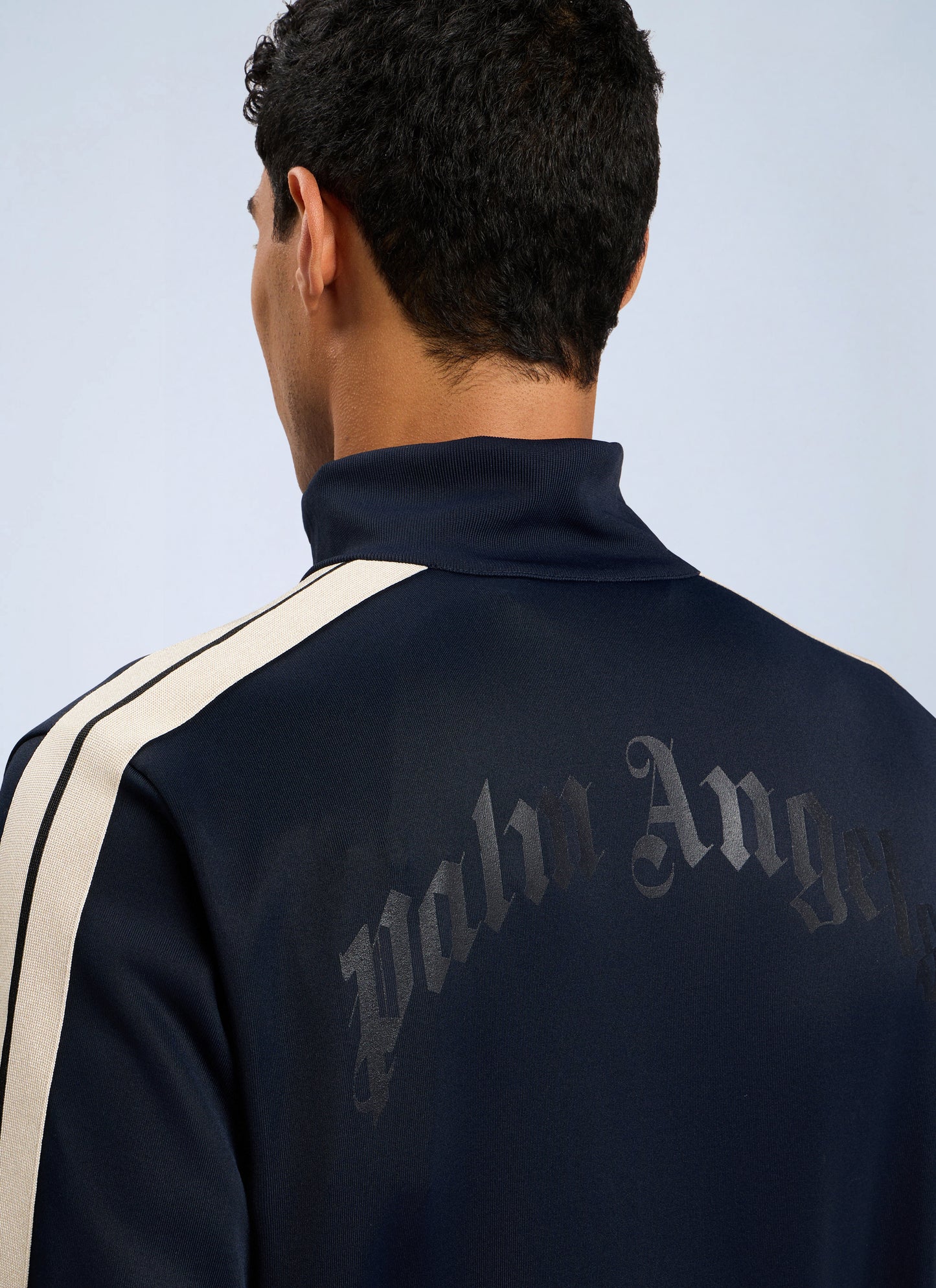 Palm Angels Men Curved Logo Zip-Up Track Jacket PALM ANGELS