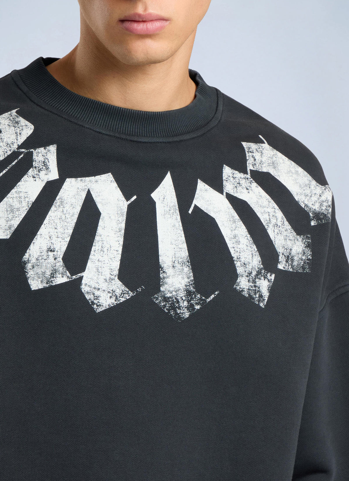 Palm Angels Men Big Neck Logo Loose Sweatshirt PALM ANGELS