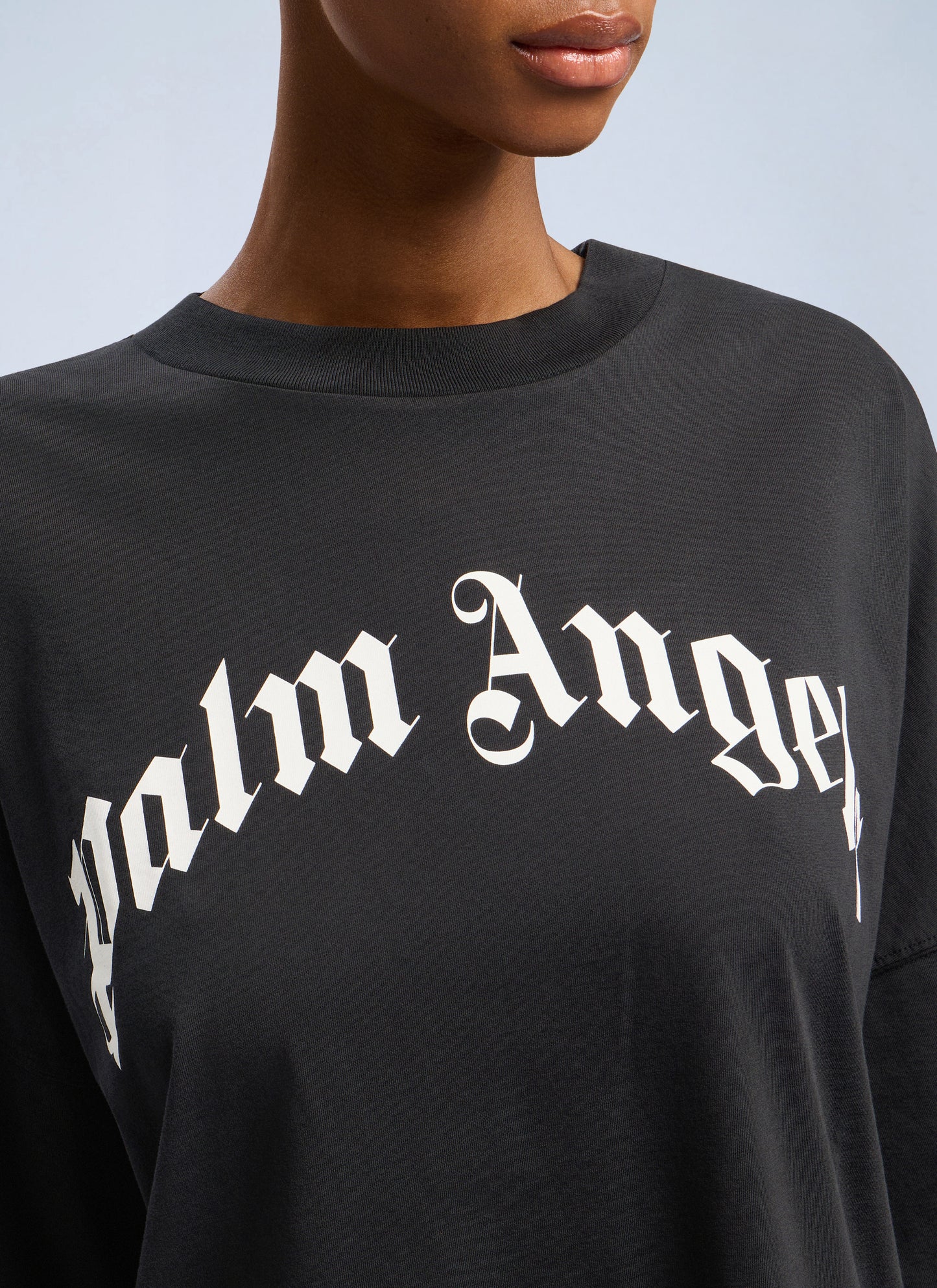 Palm Angels Women Curved Logo Over T-Shirt PALM ANGELS