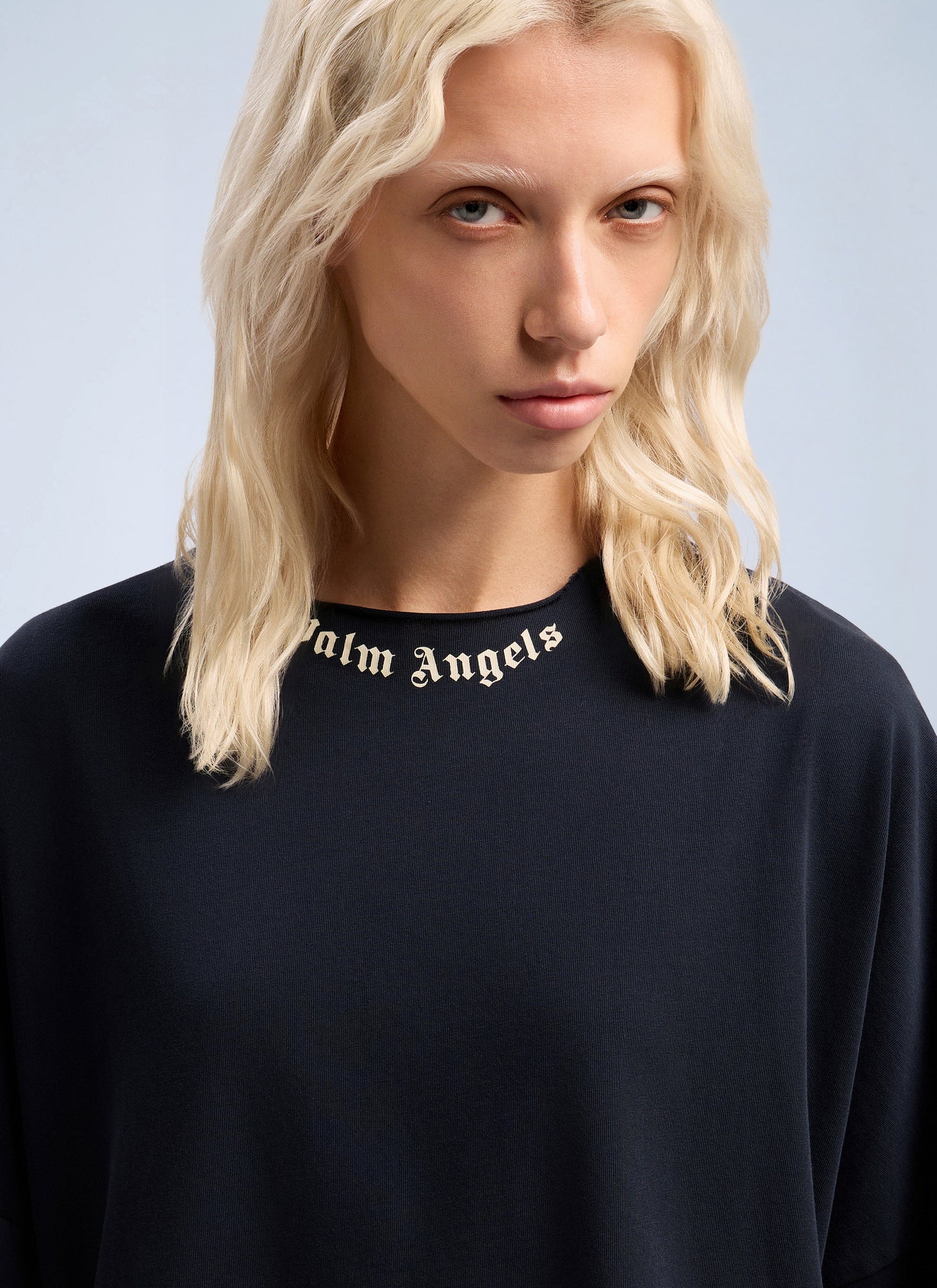 Palm Angels Women Curved Logo Collar Over T-Shirt PALM ANGELS