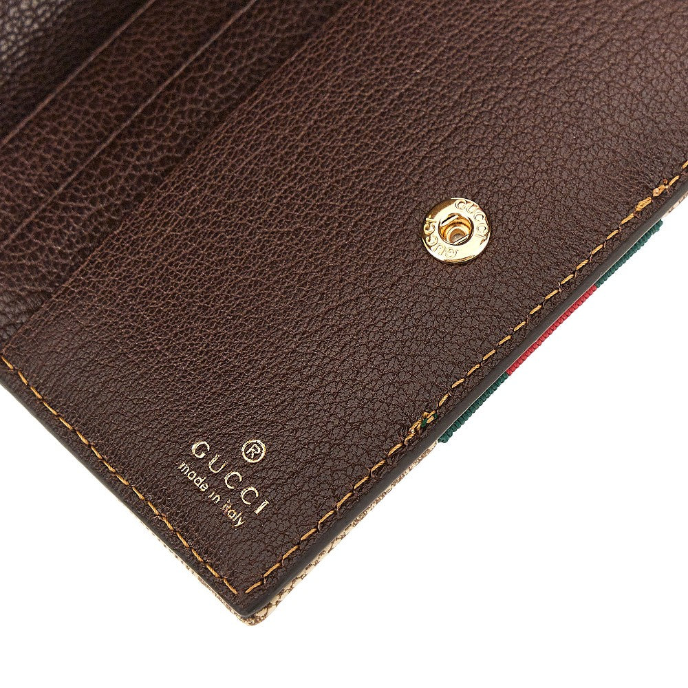 Gucci Women Gg Fabric Wallet With Web Ribbon GUCCI