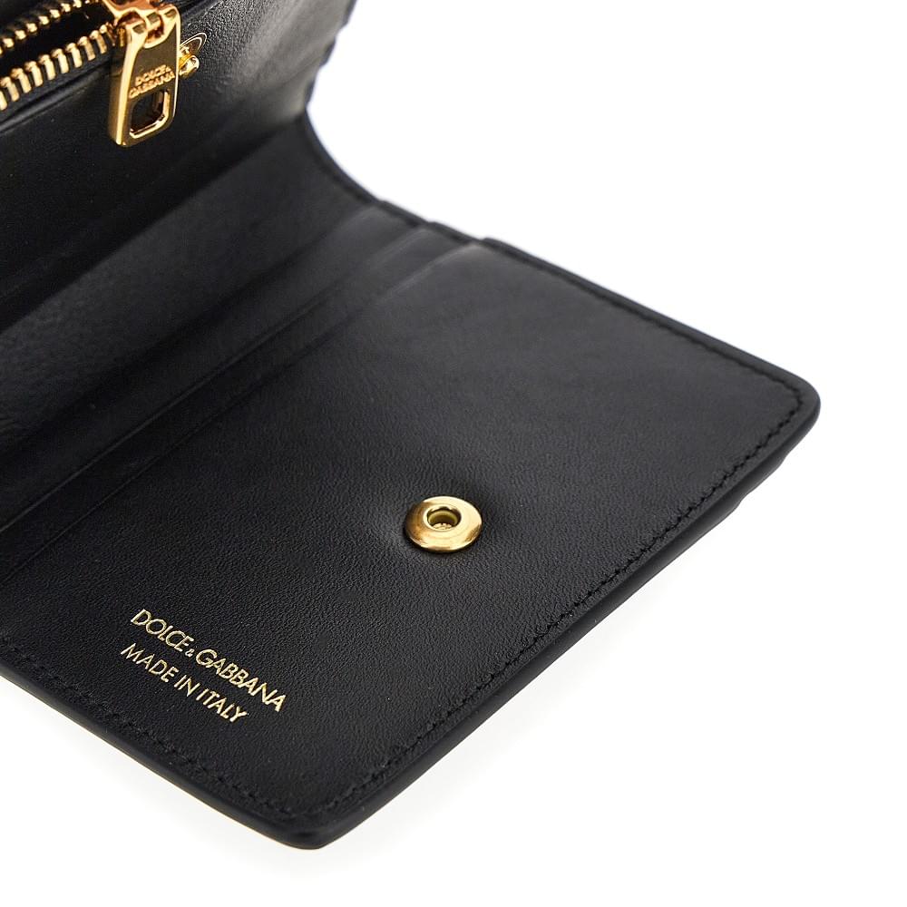 Dolce&Gabbana Women Leather Bi-Fold Cardholder With Logo DOLCE & GABBANA
