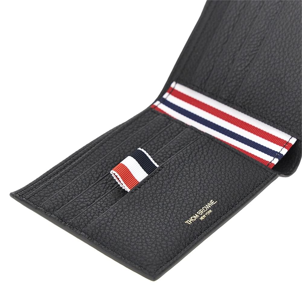 Thom Browne Men Grained Leather Bi-Fold Wallet THOM BROWNE
