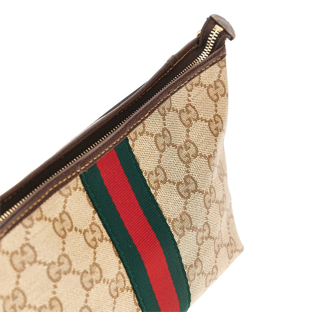 Gucci Women Gg Fabric Small Pouch With Web Ribbon GUCCI