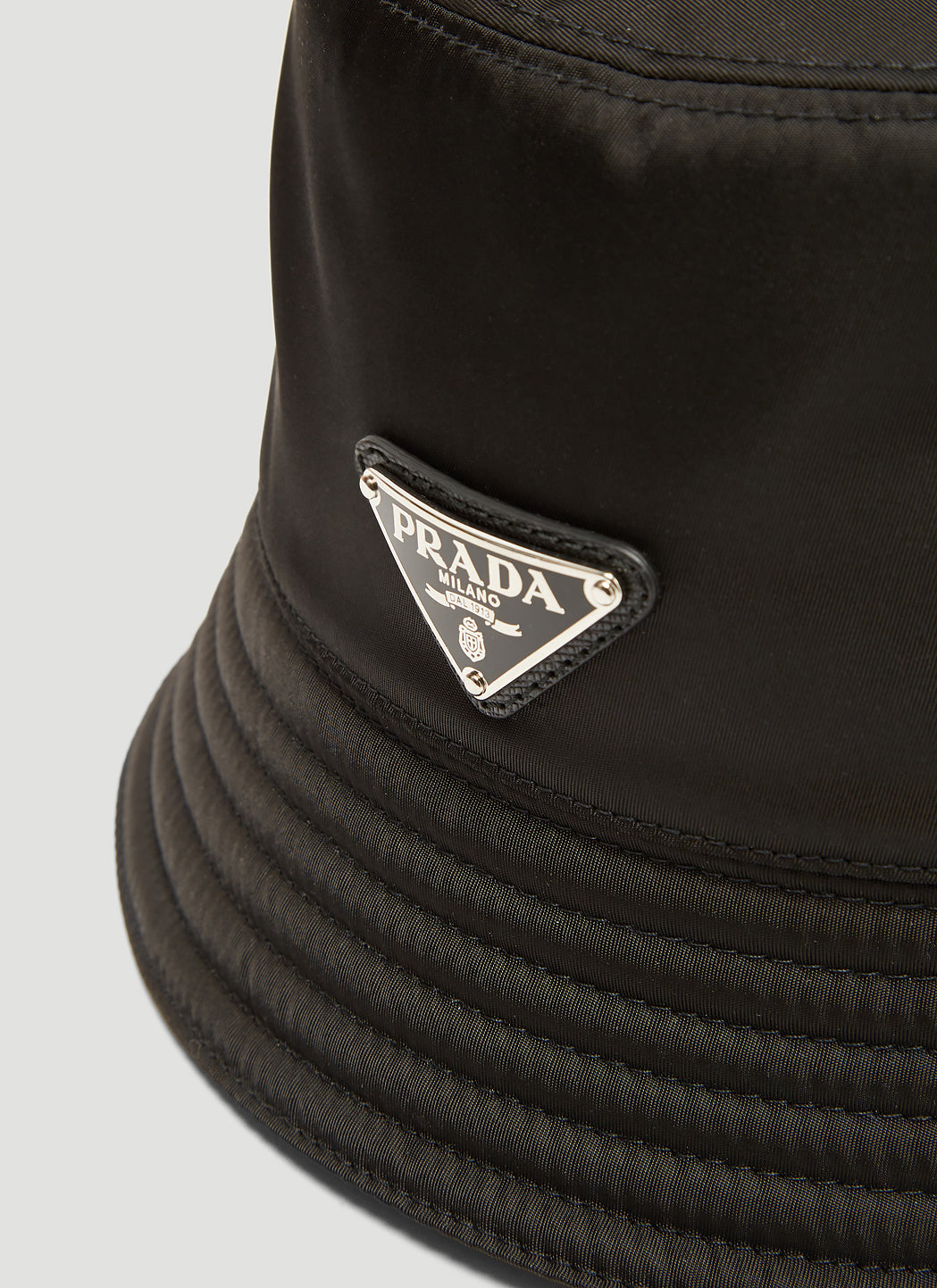 Prada Men Nylon Logo Bucket Hat PRADA