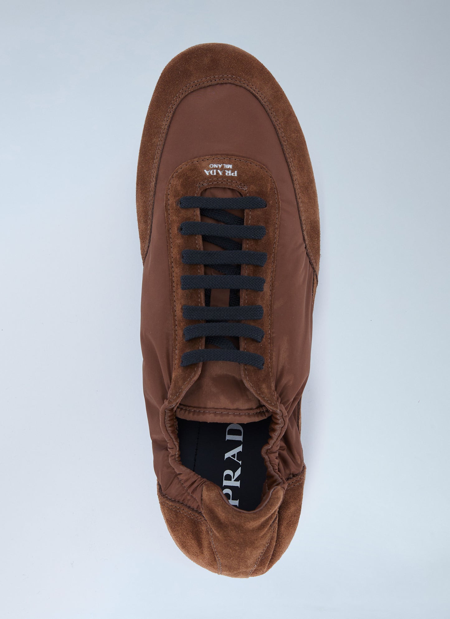 Prada Men Collapse Re-Nylon And Suede Sneakers PRADA