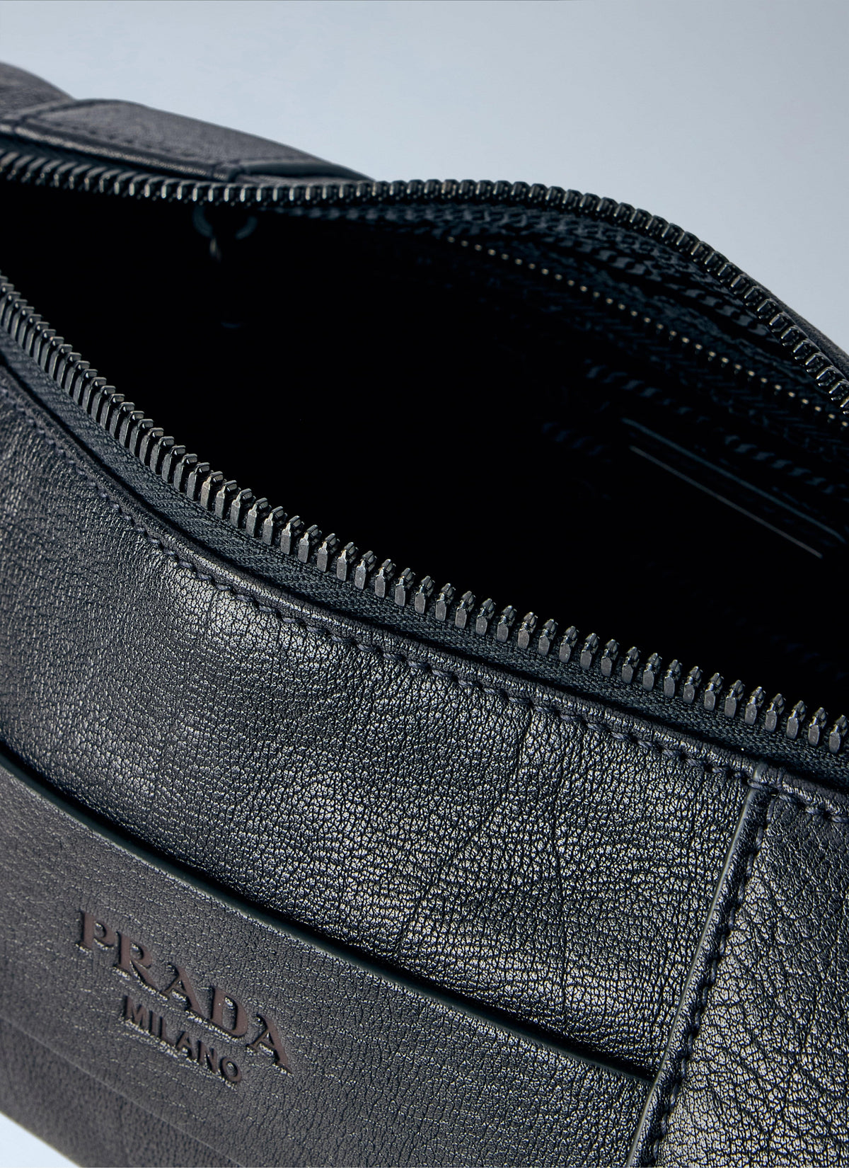 Prada Men Eyelet Detail Leather Cylinder Bag PRADA