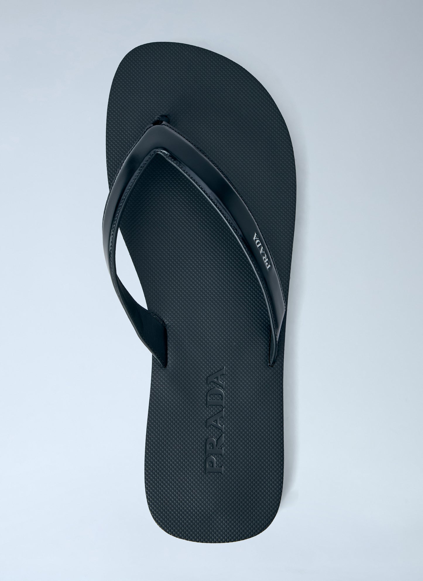 Prada Men Logo-Embossed Leather Flip-Flop Sandals PRADA