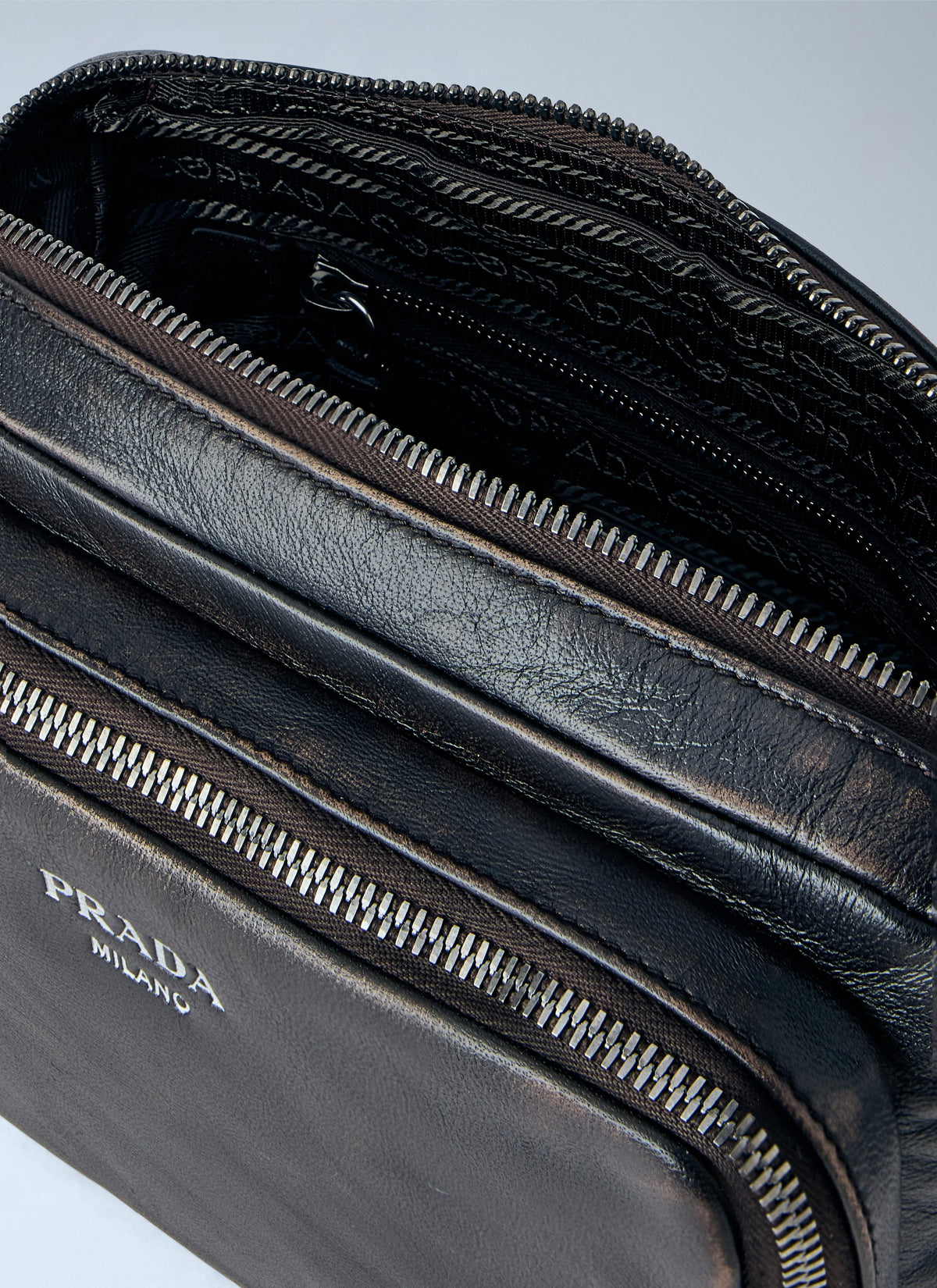 Prada Men Distressed Nappa Leather Shoulder Bag PRADA
