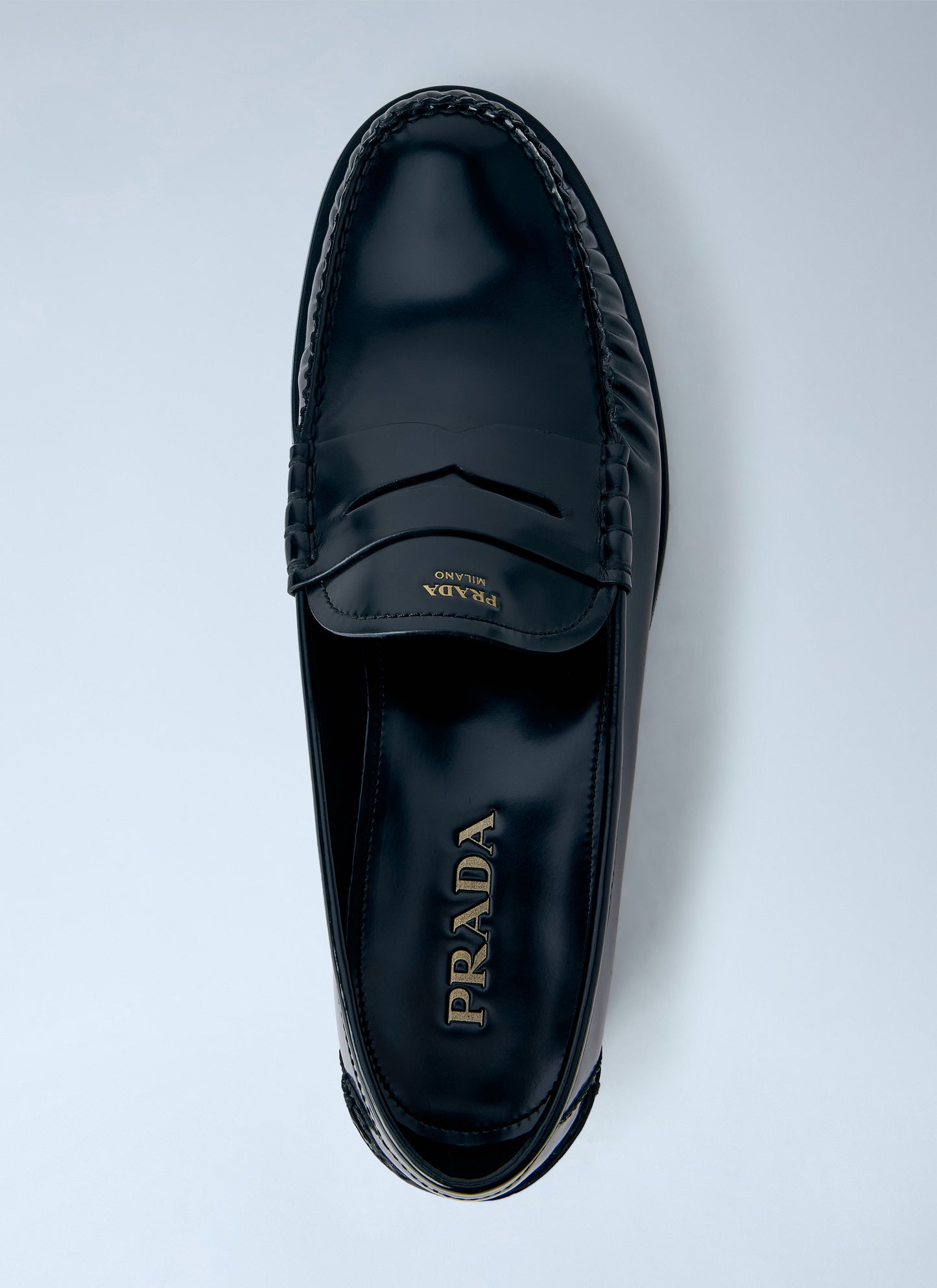 Prada Men Brushed Leather Loafers PRADA