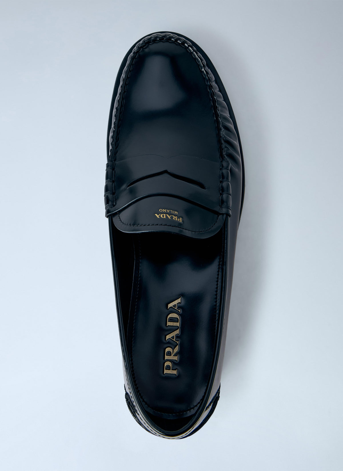 Prada Men Brushed Leather Loafers PRADA
