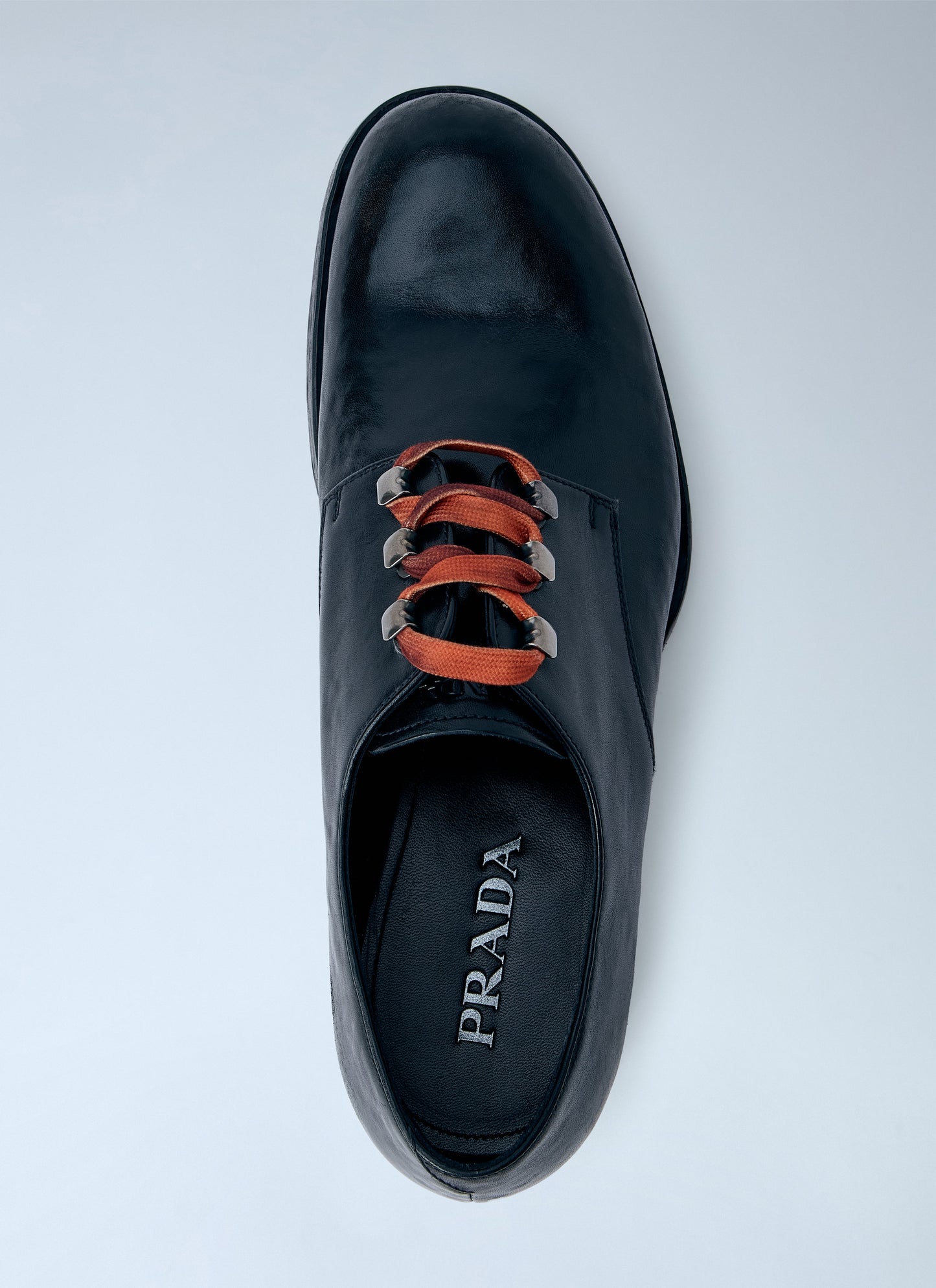 Prada Men Antiqued Leather Lace-Ups PRADA
