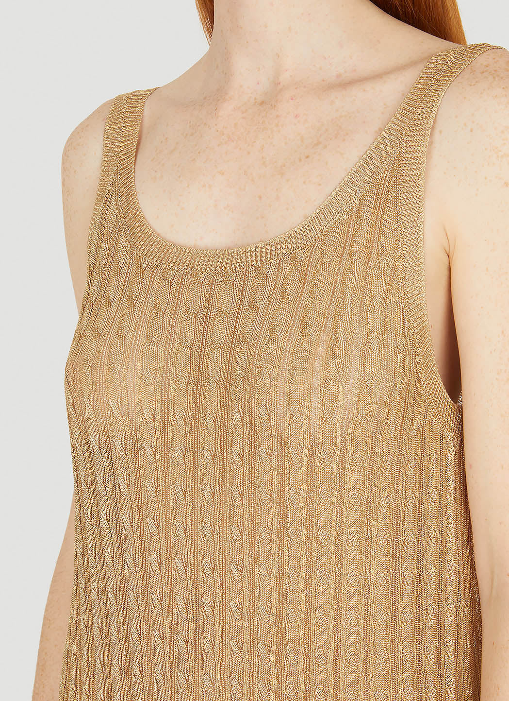 Prada Women Metallic Cabel Knit Dress PRADA