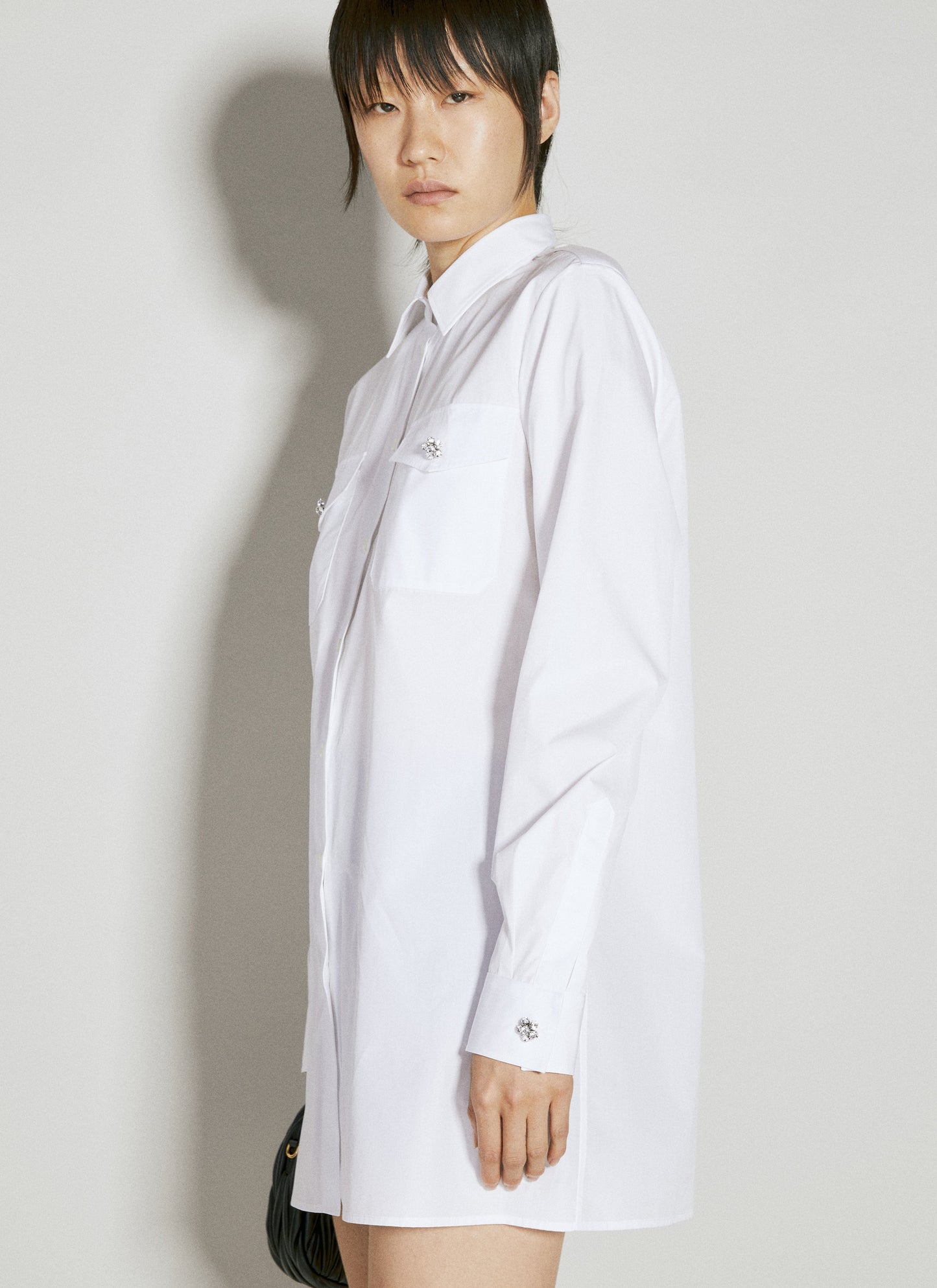 Prada Women Classic Shirt With Embellished Buttons PRADA