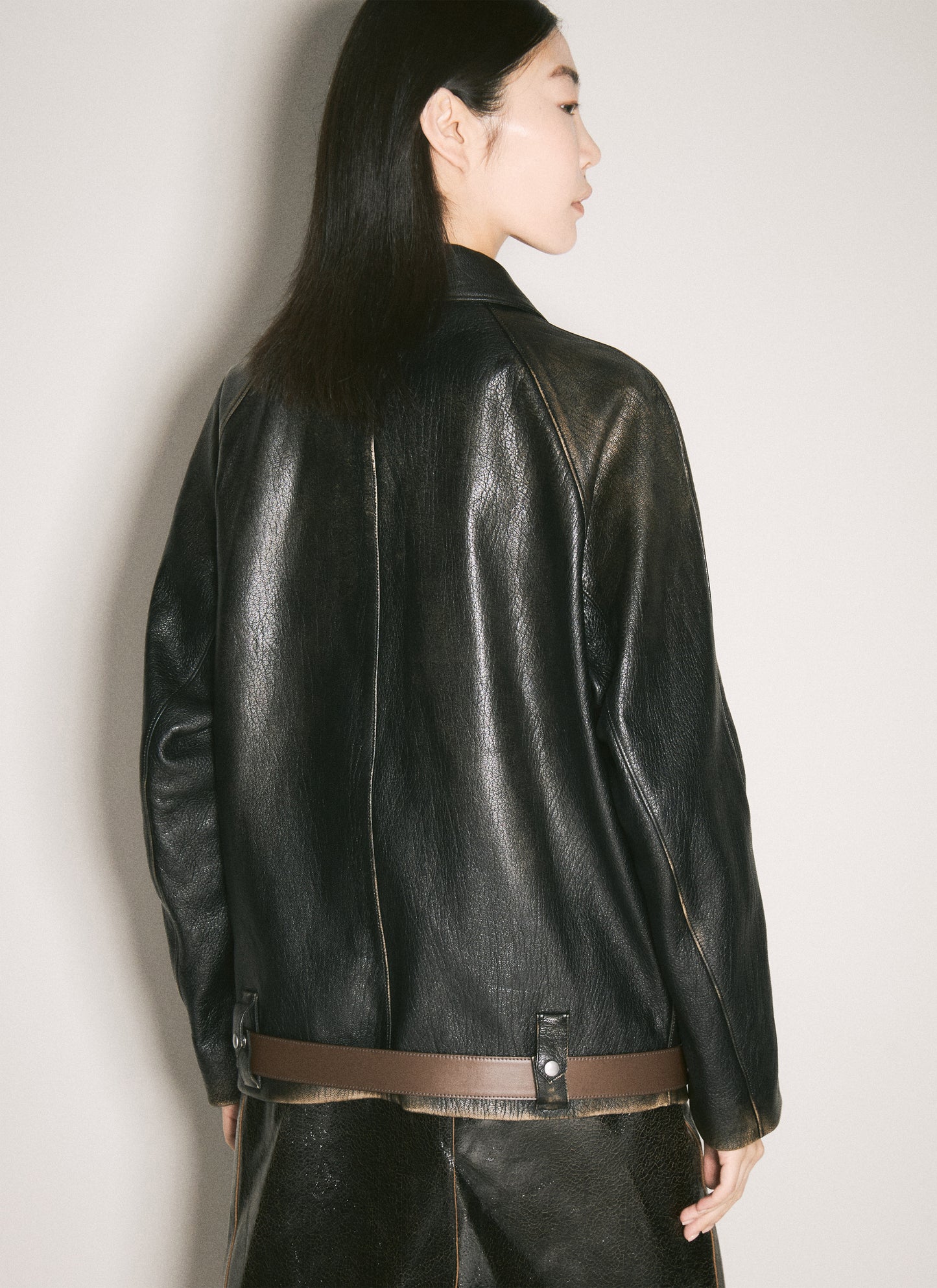 Prada Women Leather Blouson Jacket PRADA