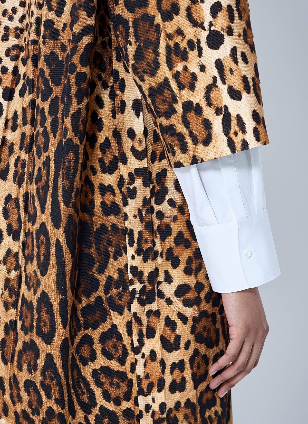 Prada Women Single-Breasted Leopard Print Drill Coat PRADA