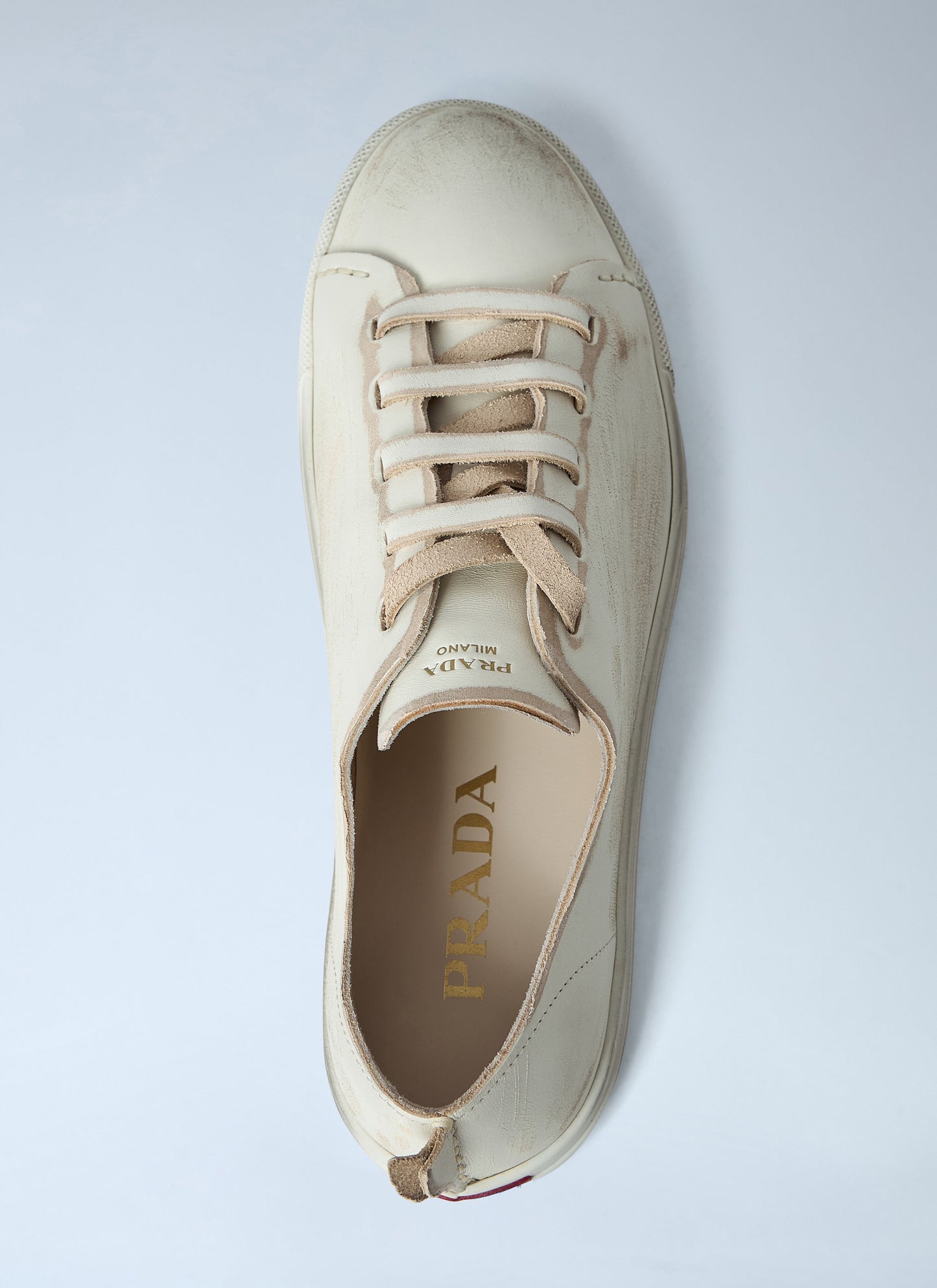 Prada Women Antiqued Leather Sneakers PRADA