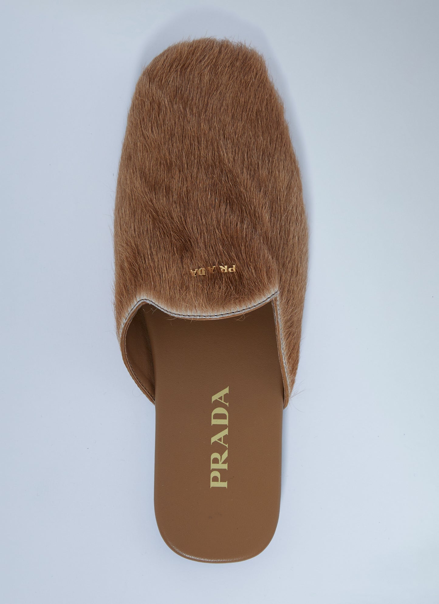 Prada Women Leather Pony-Hair Mules PRADA