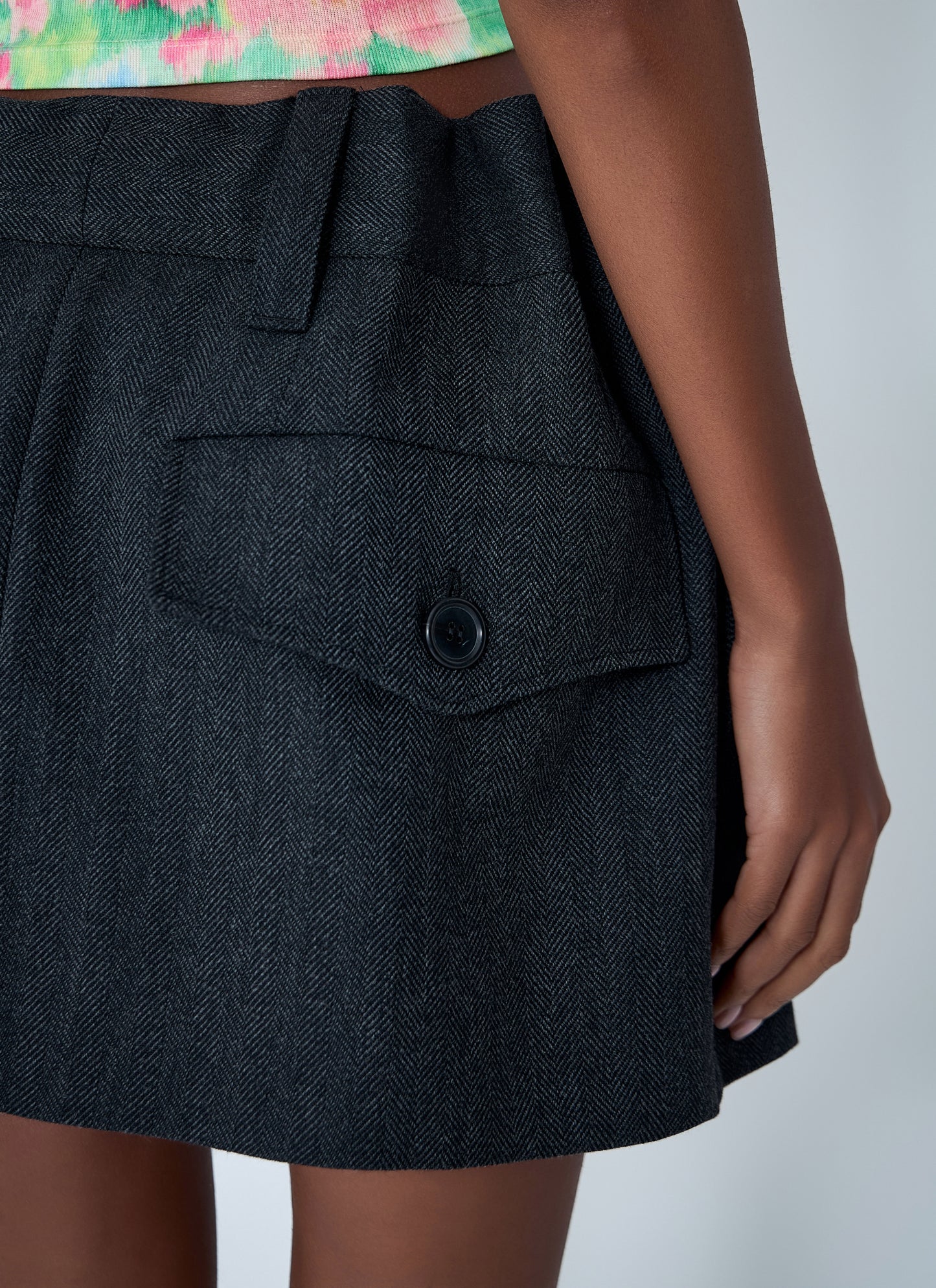 Prada Women Chevron Wool Mini Skirt PRADA
