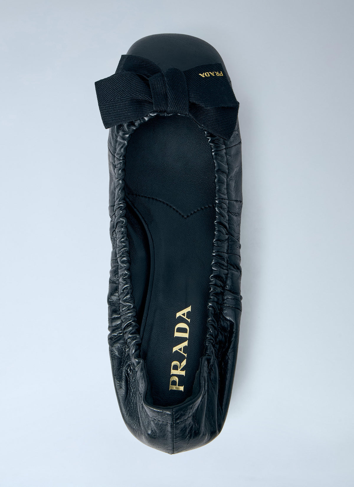 Prada Women Leather Bow Detail Ballet Flats PRADA