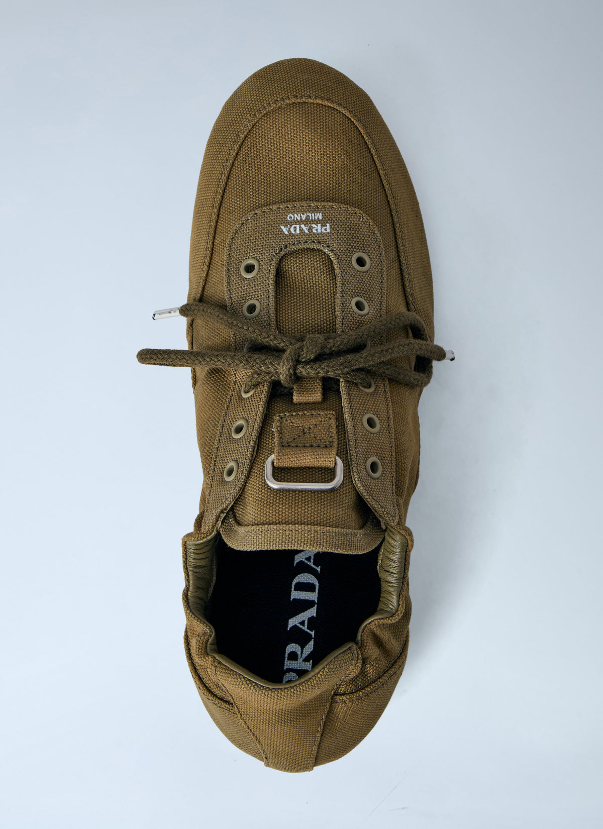 Prada Women Collapse Canvas Sneakers PRADA