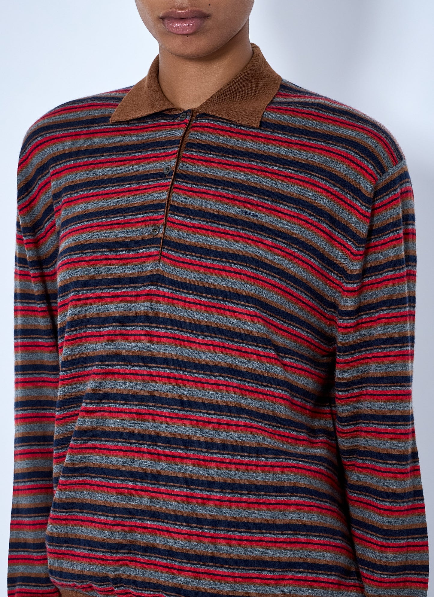 Prada Women Striped Polo Sweater PRADA