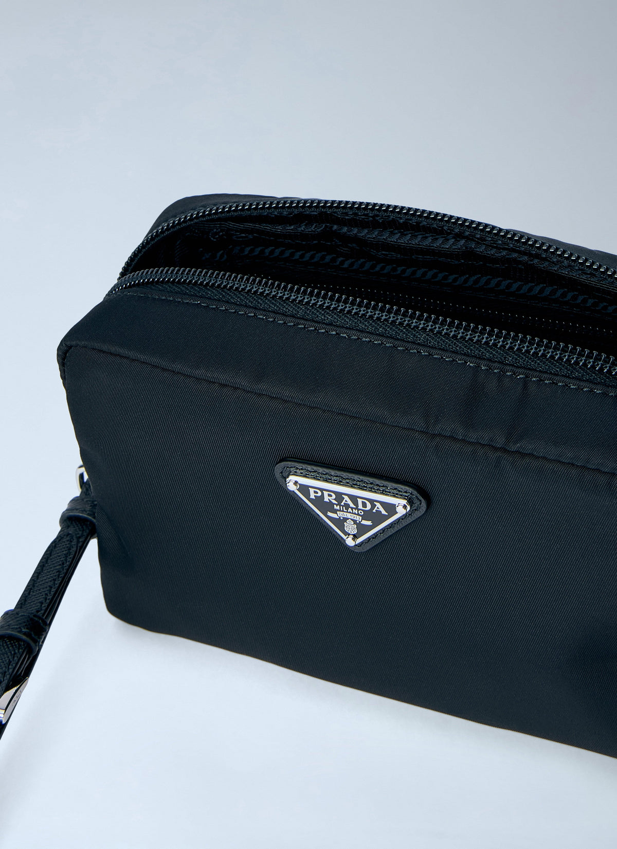 Prada Women Compact Nylon Pouch With Logo Detail PRADA