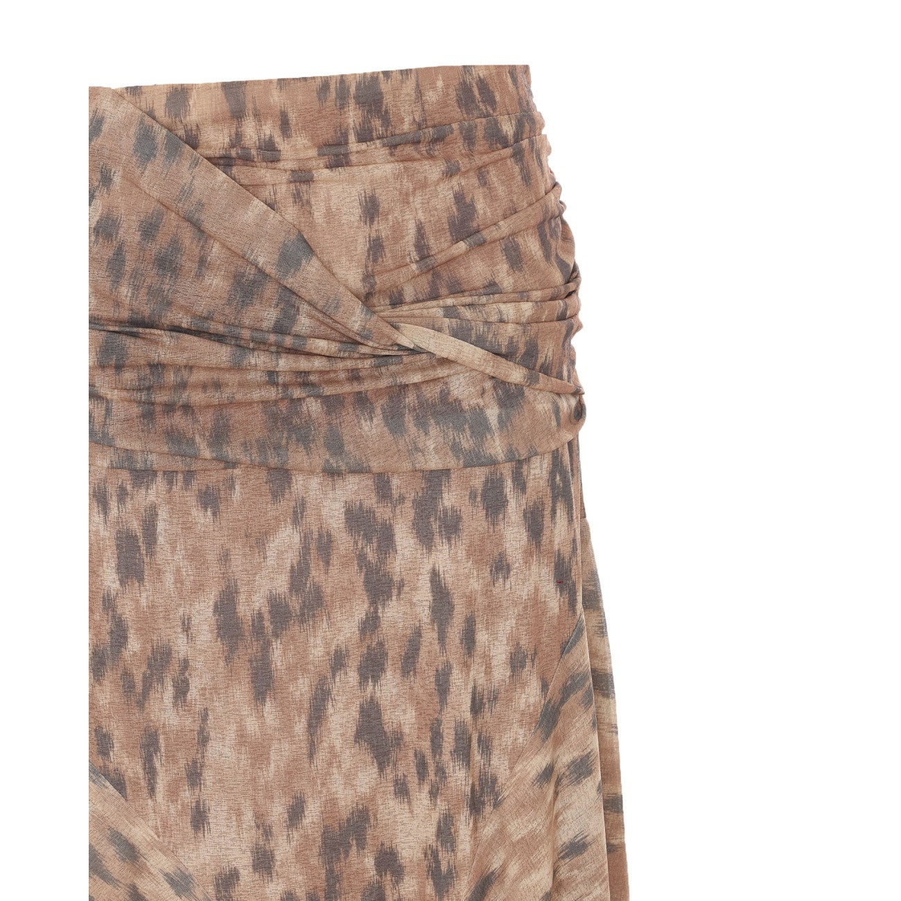 Ganni Women Printed Marl Mesh Draped Long Skirt GANNI