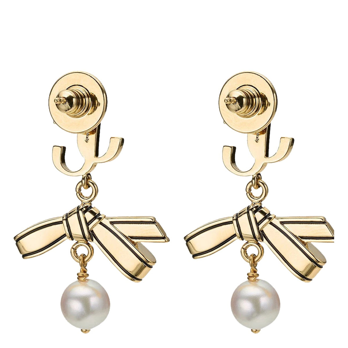 Jimmy Choo Women Ribbon Pearl Earrings JIMMY CHOO