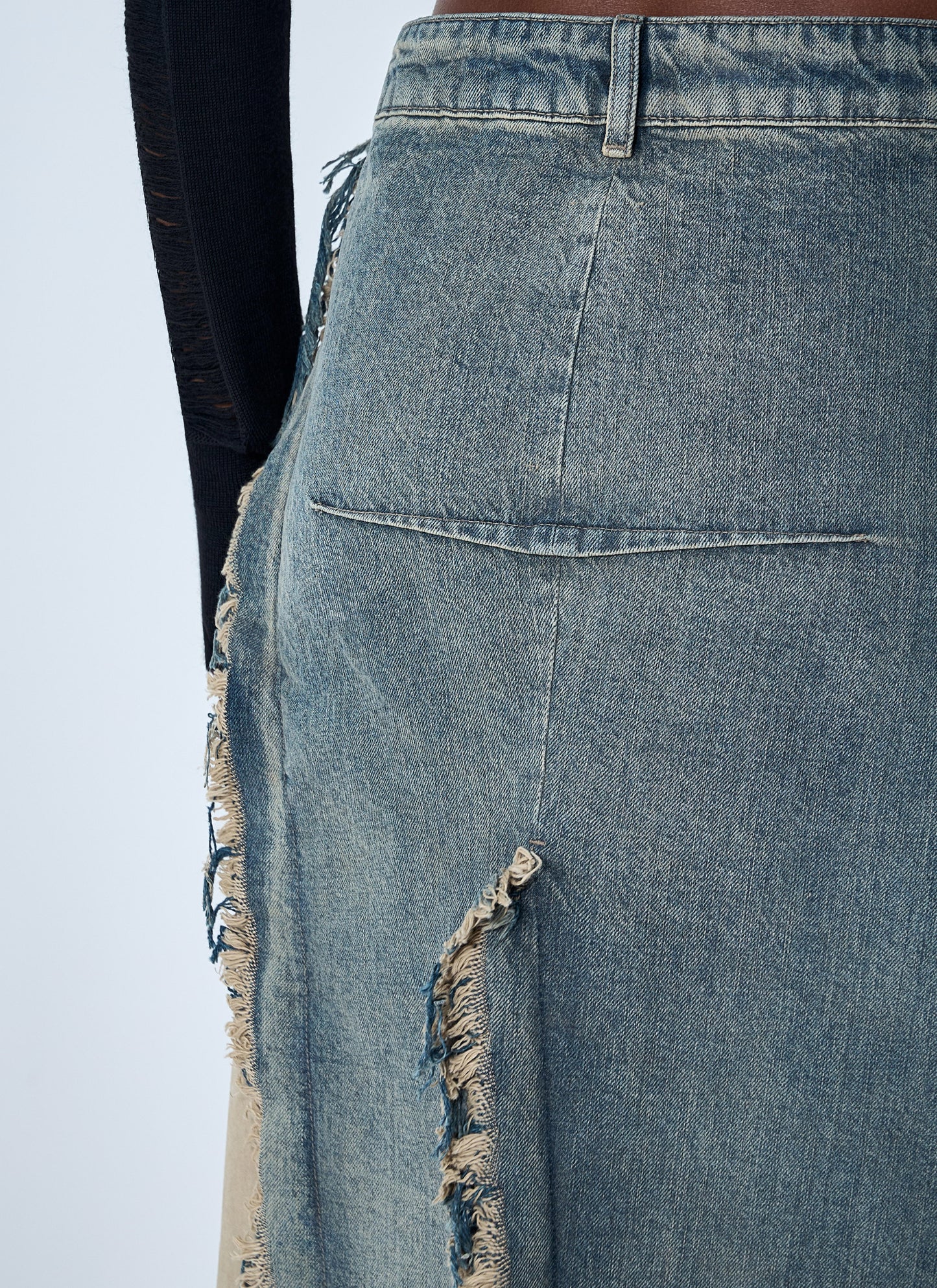 Rick Owens Women Denim Distressed Maxi Skirt RICK OWENS