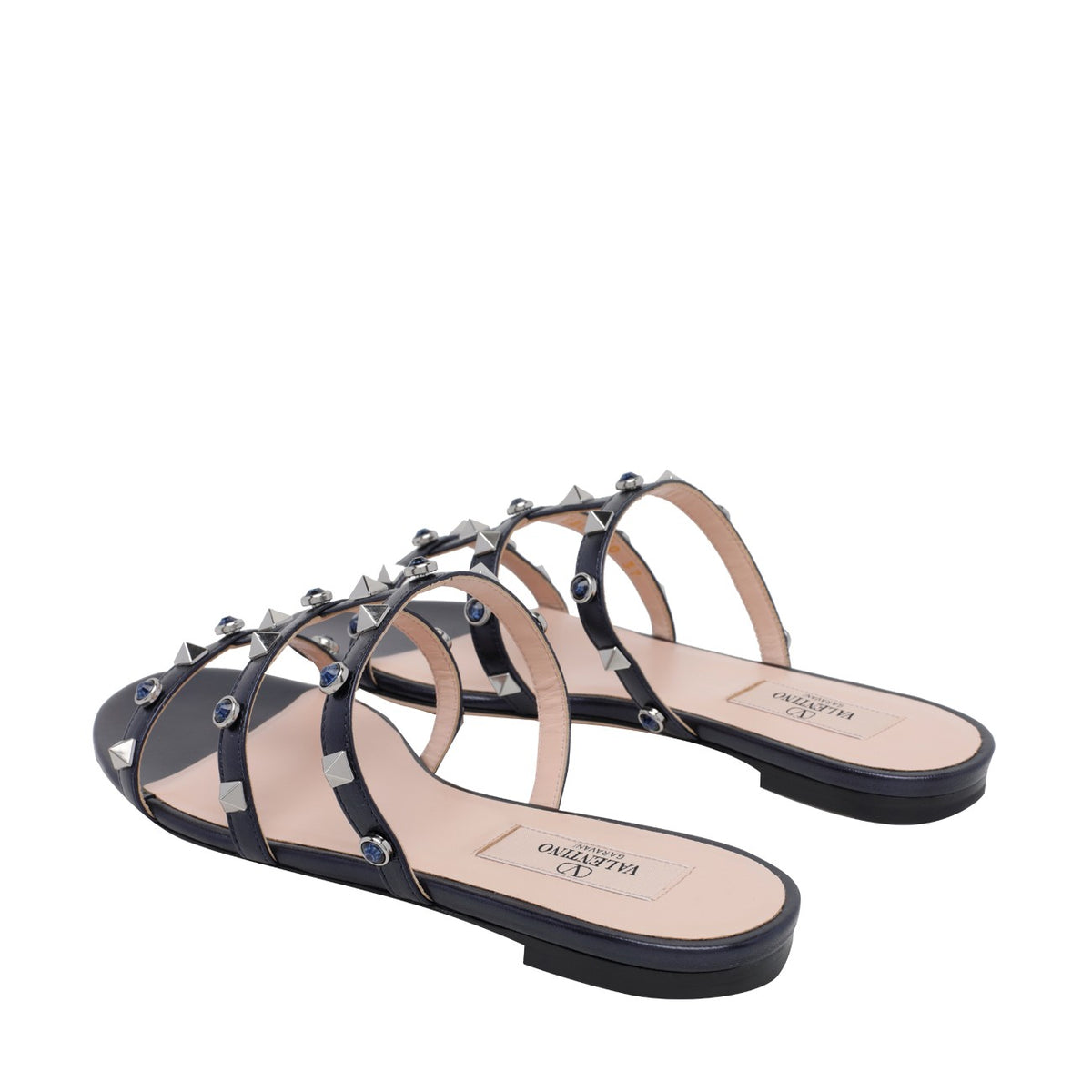 Valentino Garavani Women Rockstud With Cabochon Beads Slide Sandals