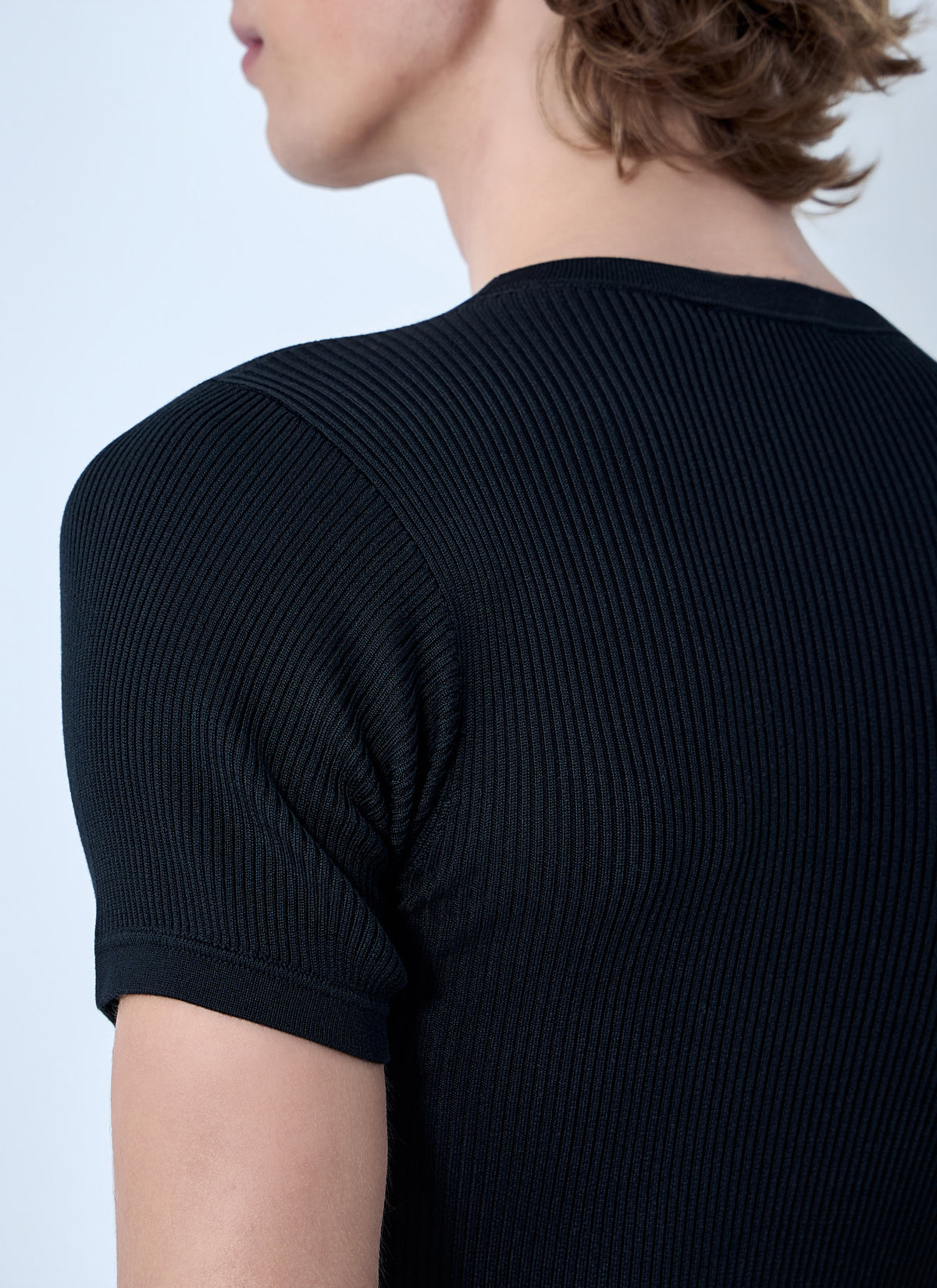 Rier Men Ribbed Knit Cropped Top RIER