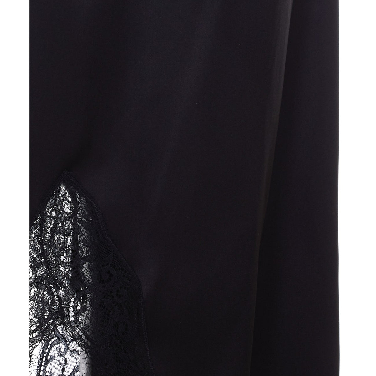 Saint Laurent Women Satin Silk Slip Skirt With Double Face Lace SAINT LAURENT