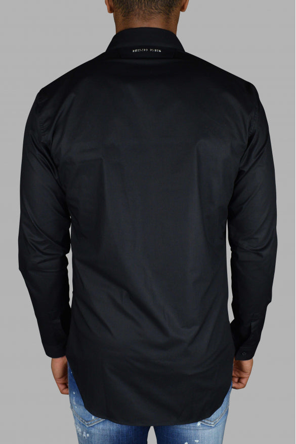 Philipp Plein Men Gold Cut Ls Skull Shirt PHILIPP PLEIN