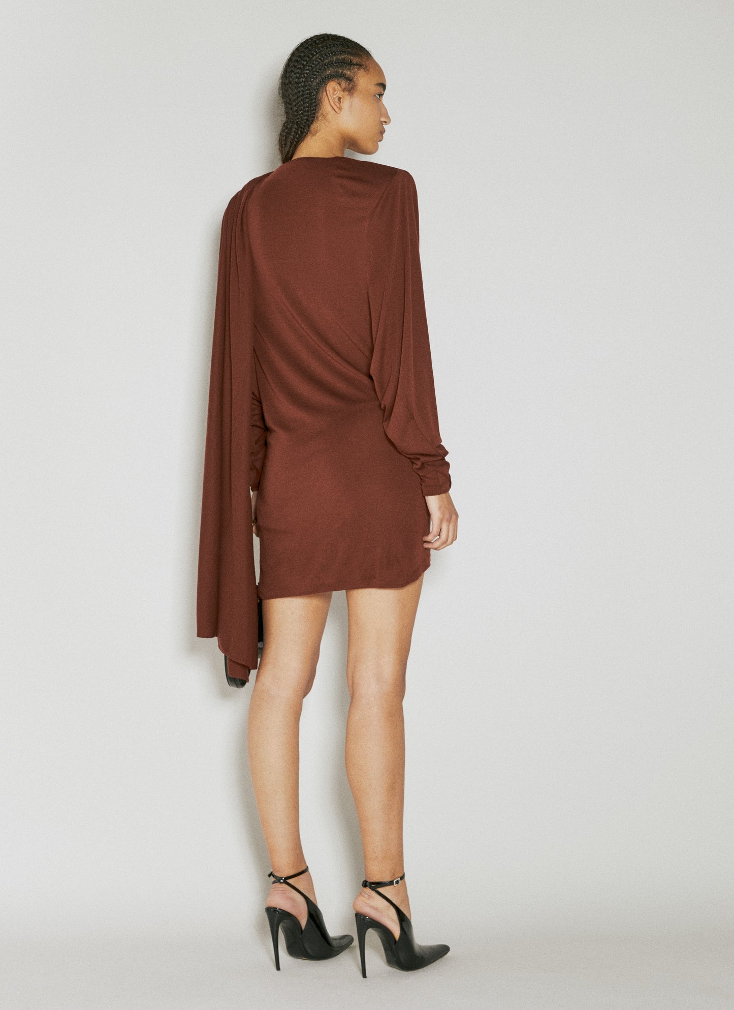 Saint Laurent Women Draped Wool Dress SAINT LAURENT