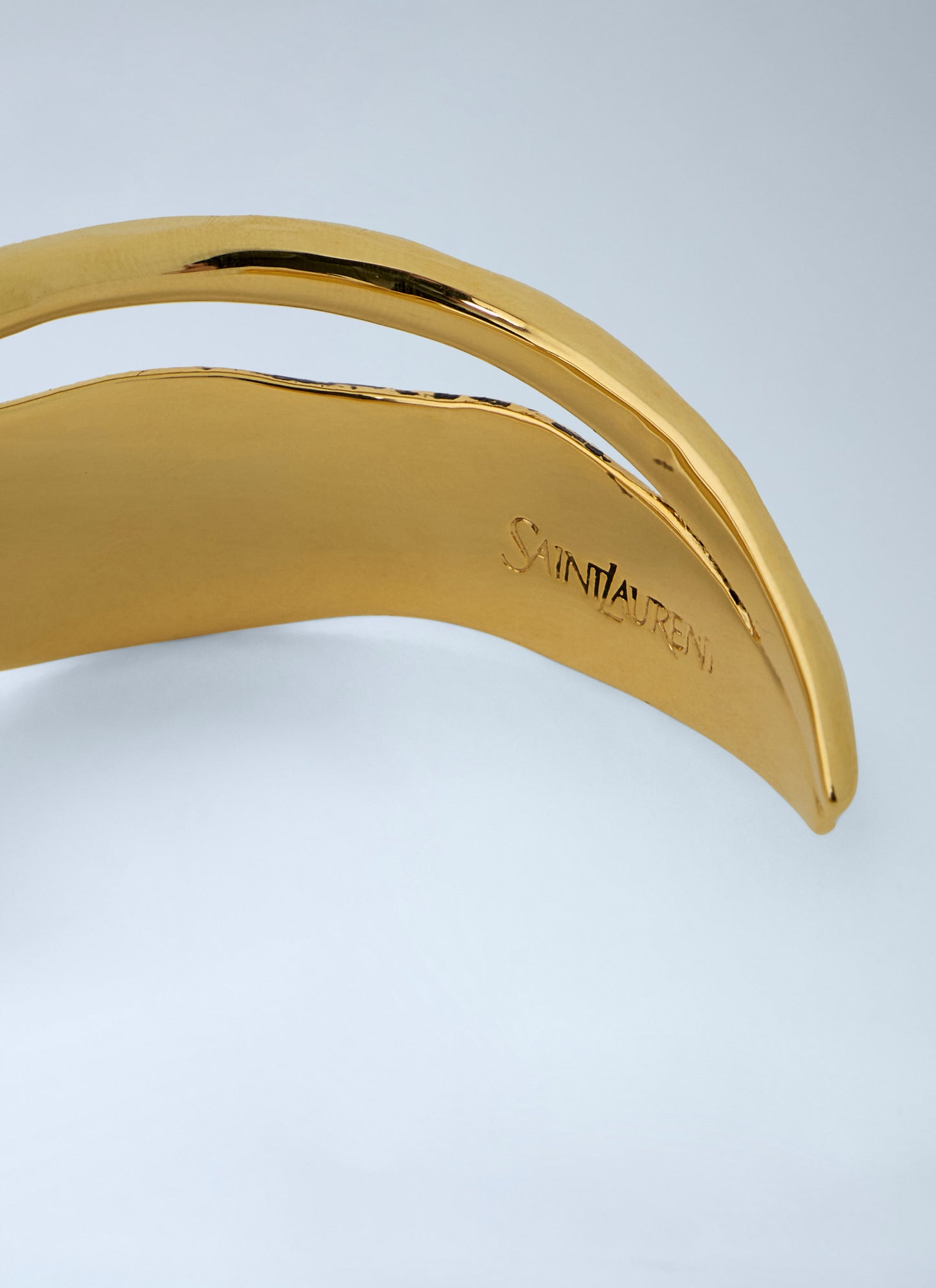 Saint Laurent Women Textured Metal Bangle SAINT LAURENT