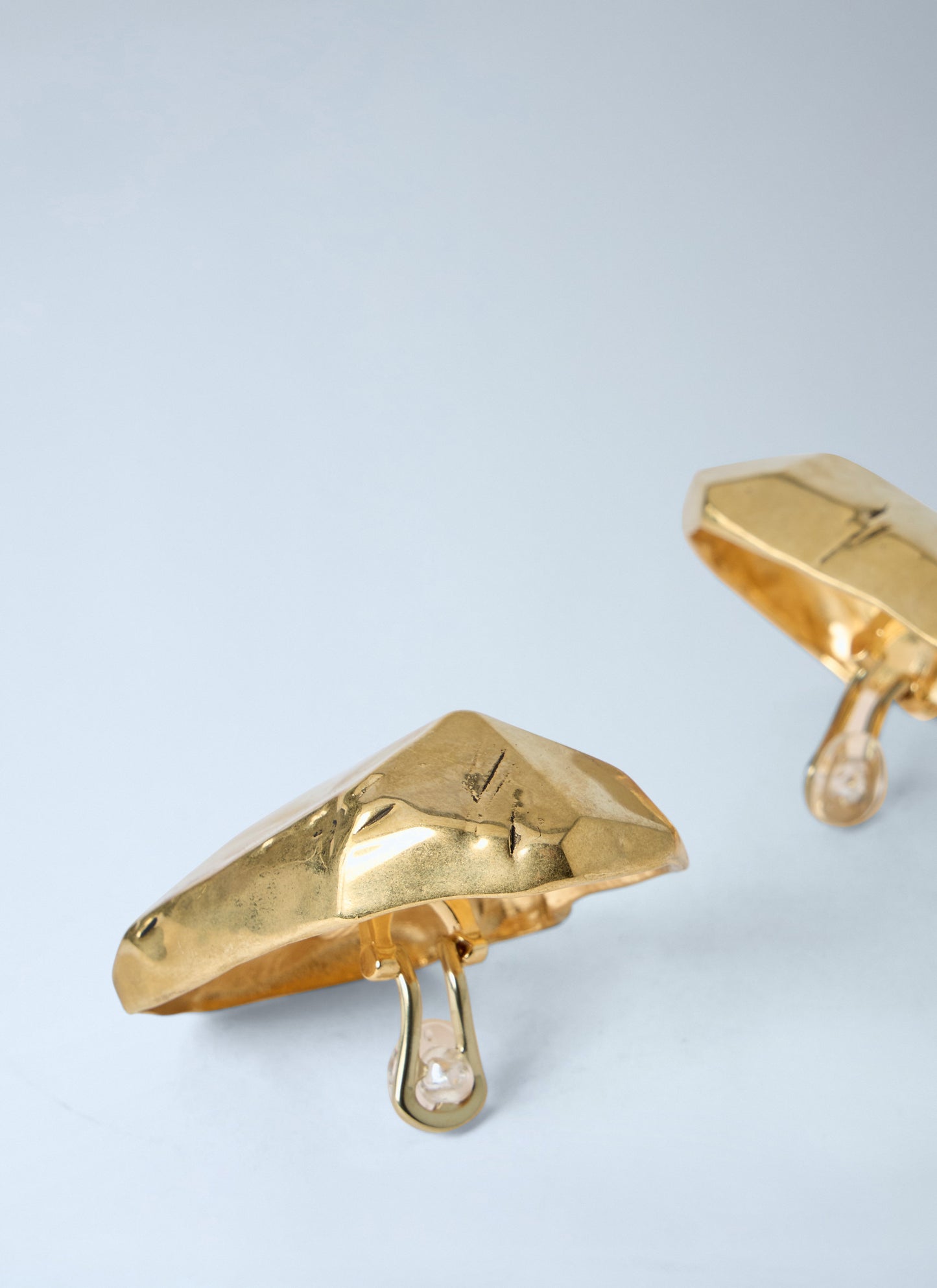 Saint Laurent Women Faceted Metal Stud Earrings SAINT LAURENT