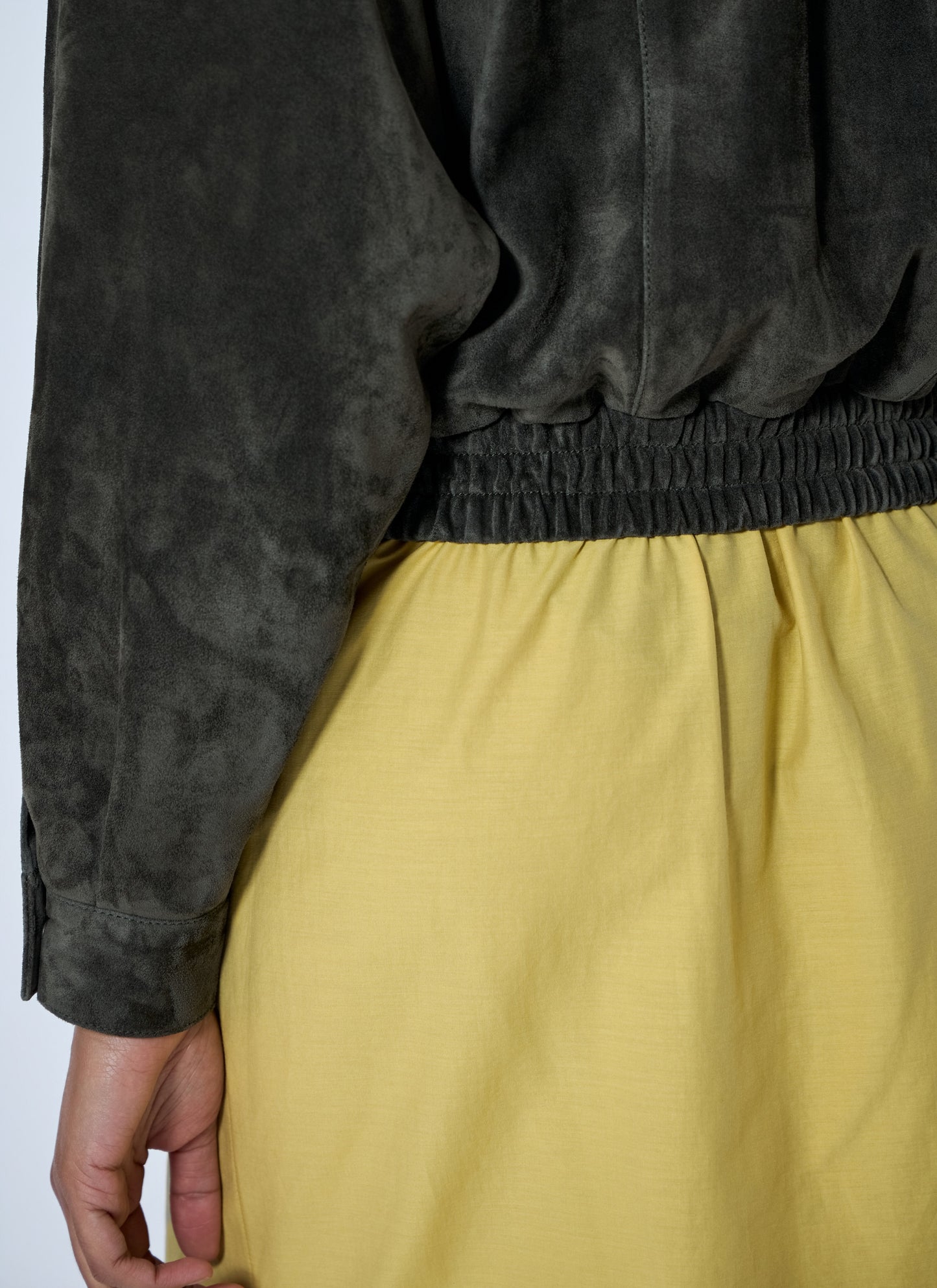 Saint Laurent Women High Collar Suede Jacket