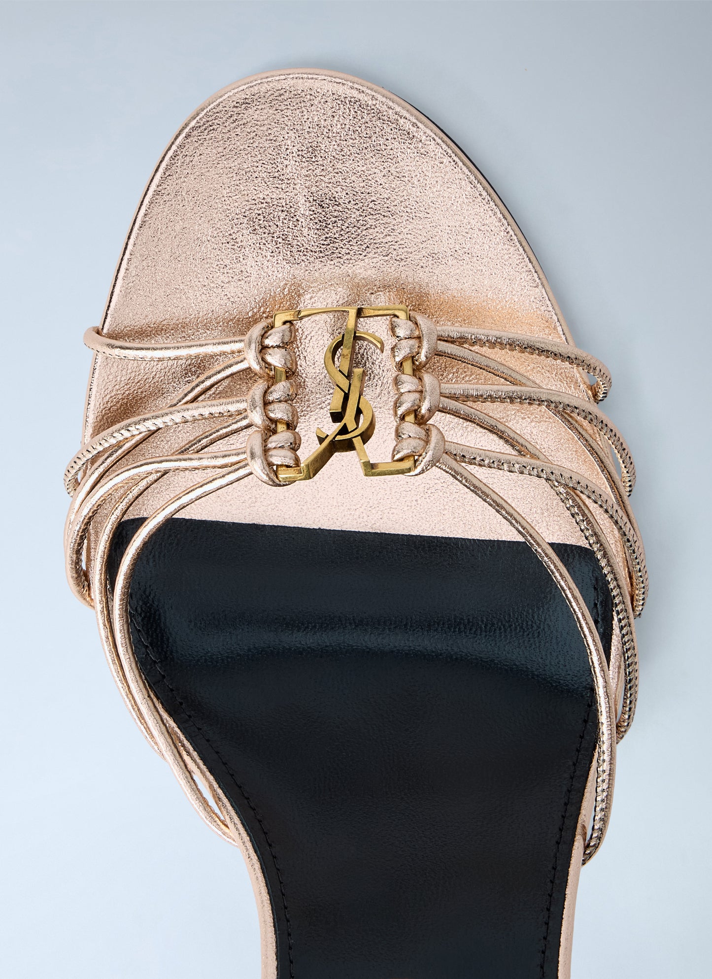 Saint Laurent Women Babylone Stiletto Sandals In Metallic Leather SAINT LAURENT