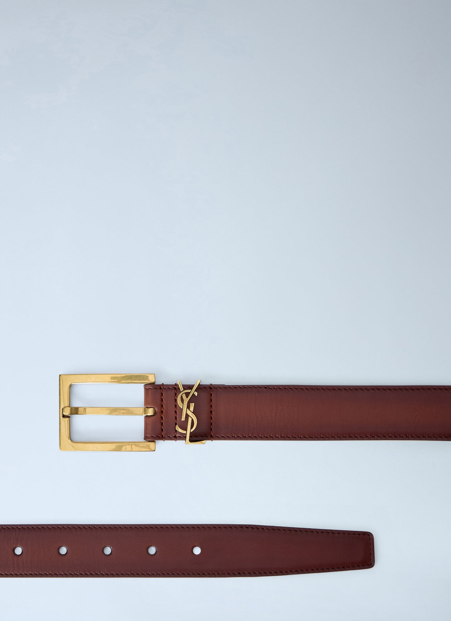 Saint Laurent Women Cassandre Belt In Aged Effect Leather SAINT LAURENT